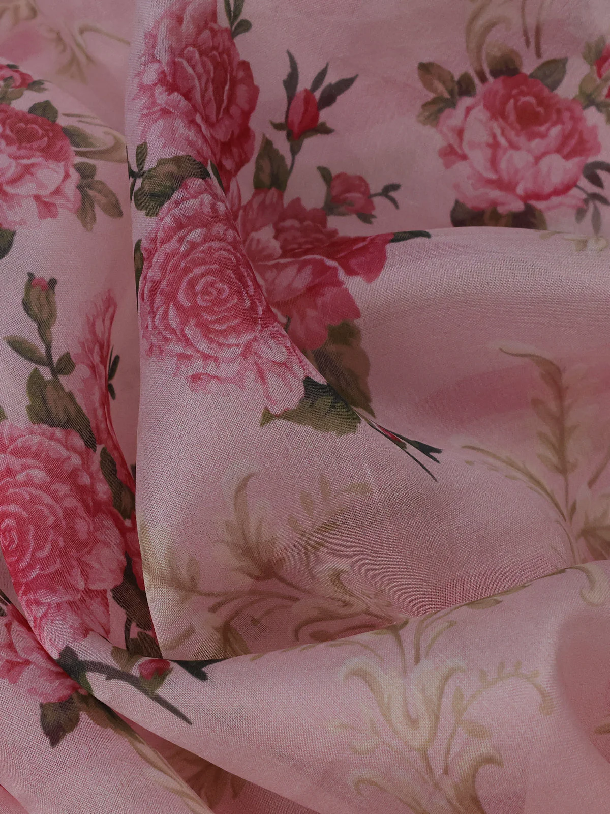 Baby Pink Organza Silk Saree - Image 3