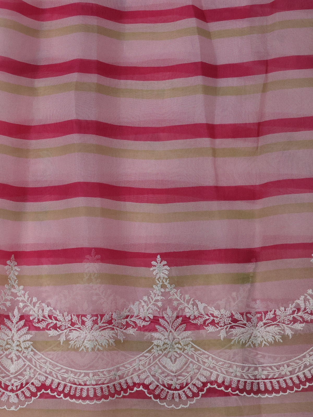 Baby Pink Organza Silk Saree - Image 4