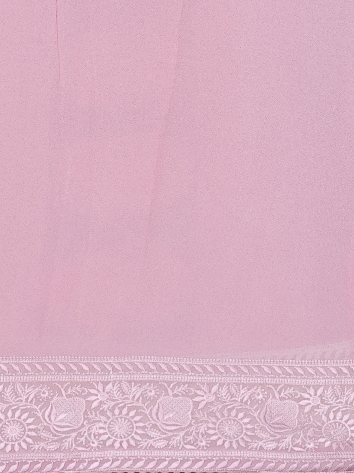 Baby Pink Sequin Embroidered Georgette Saree - Image 3