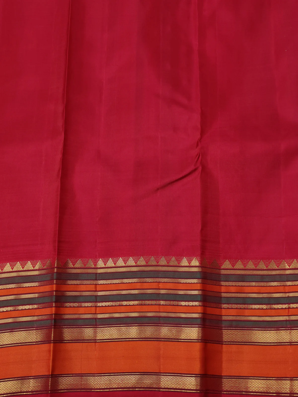 Beige-Maroon Pure Kanchipuram Silk Saree - Image 4