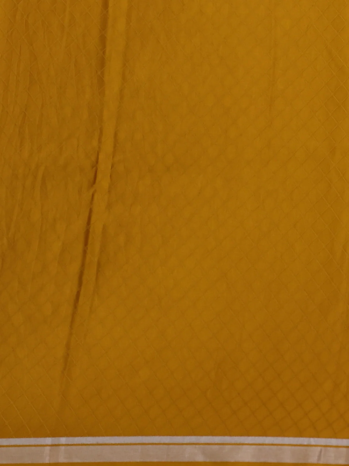 Beige - Mustard Yellow Banarasi Mushru Silk Saree - Image 4