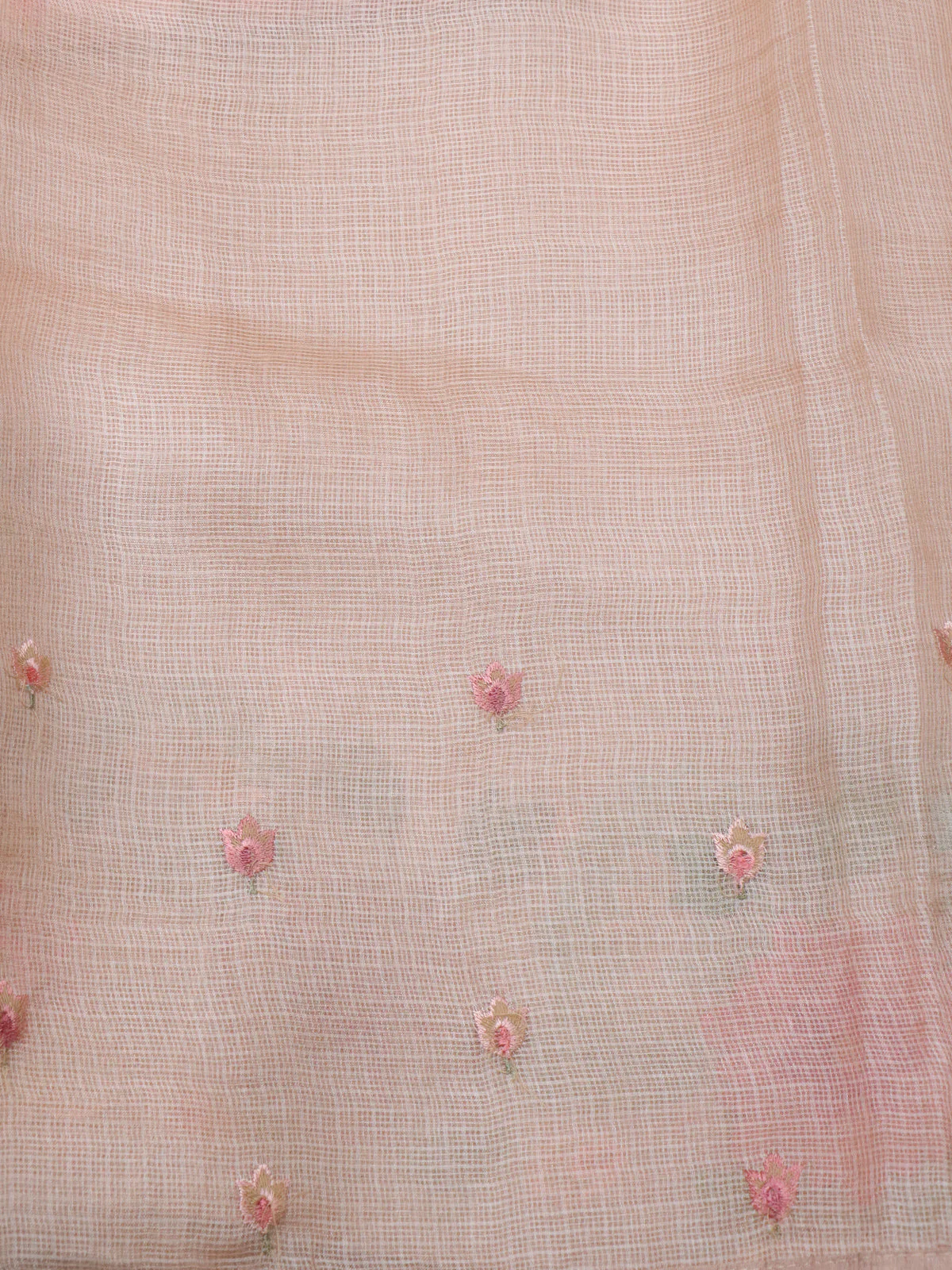 Beige Silk Kota Saree - Image 4