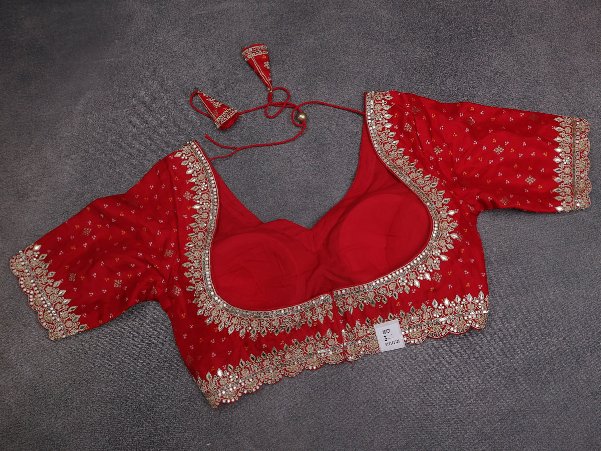 Beige Tissue Saree With Applique Work With Embroidery Readymade Blouse - Image 7