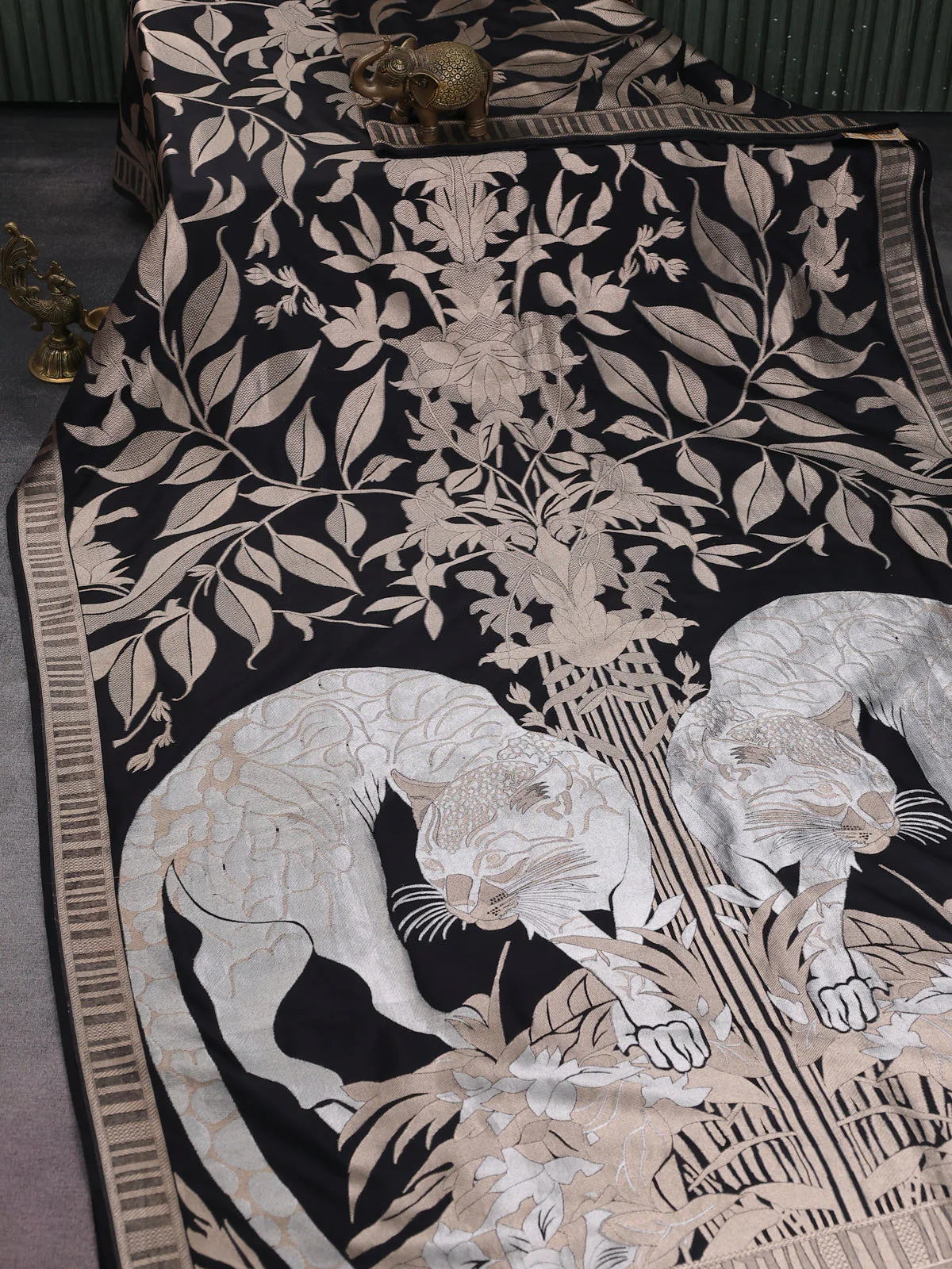 Black Banarasi Silk Saree - Image 2