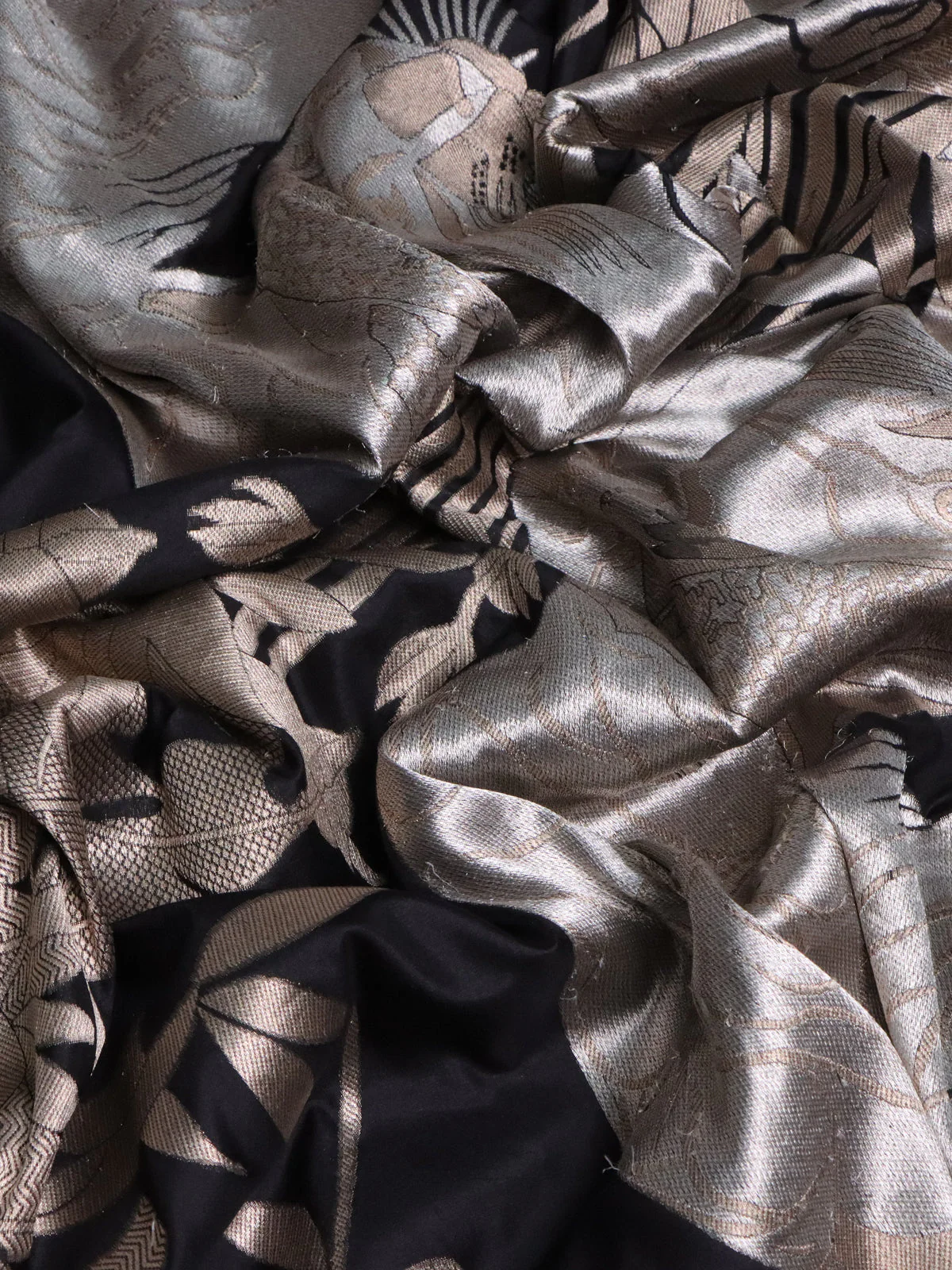 Black Banarasi Silk Saree - Image 3