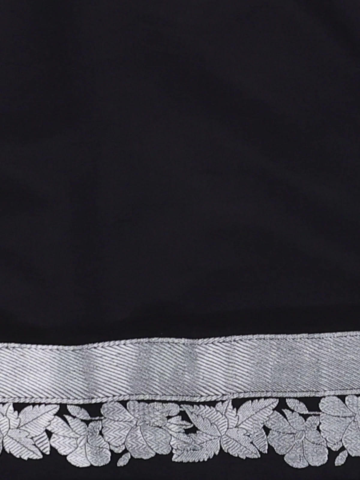Black Banarasi Silk Saree - Image 3