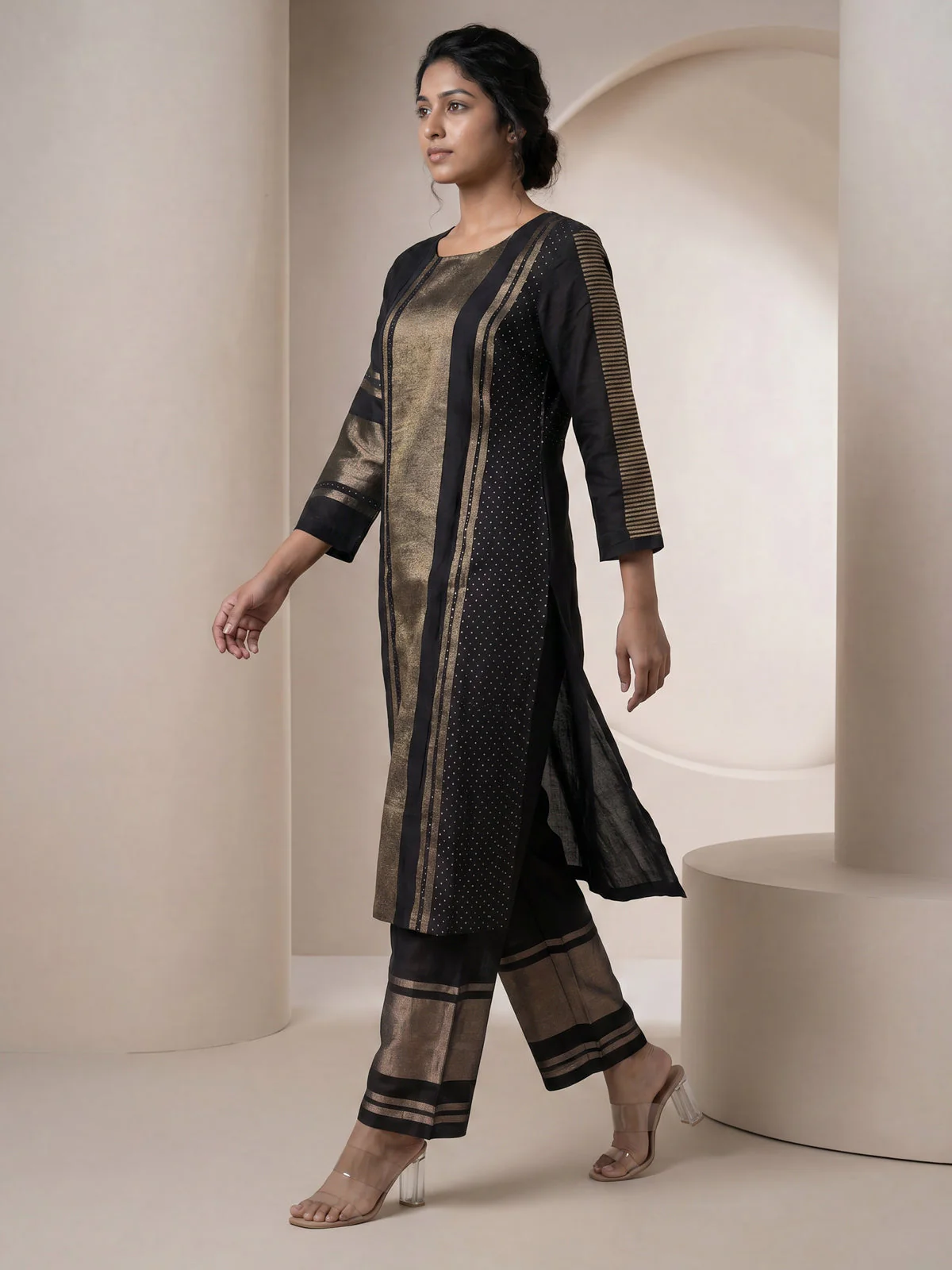Black Linen Cotton Co-Ord Set - Image 2