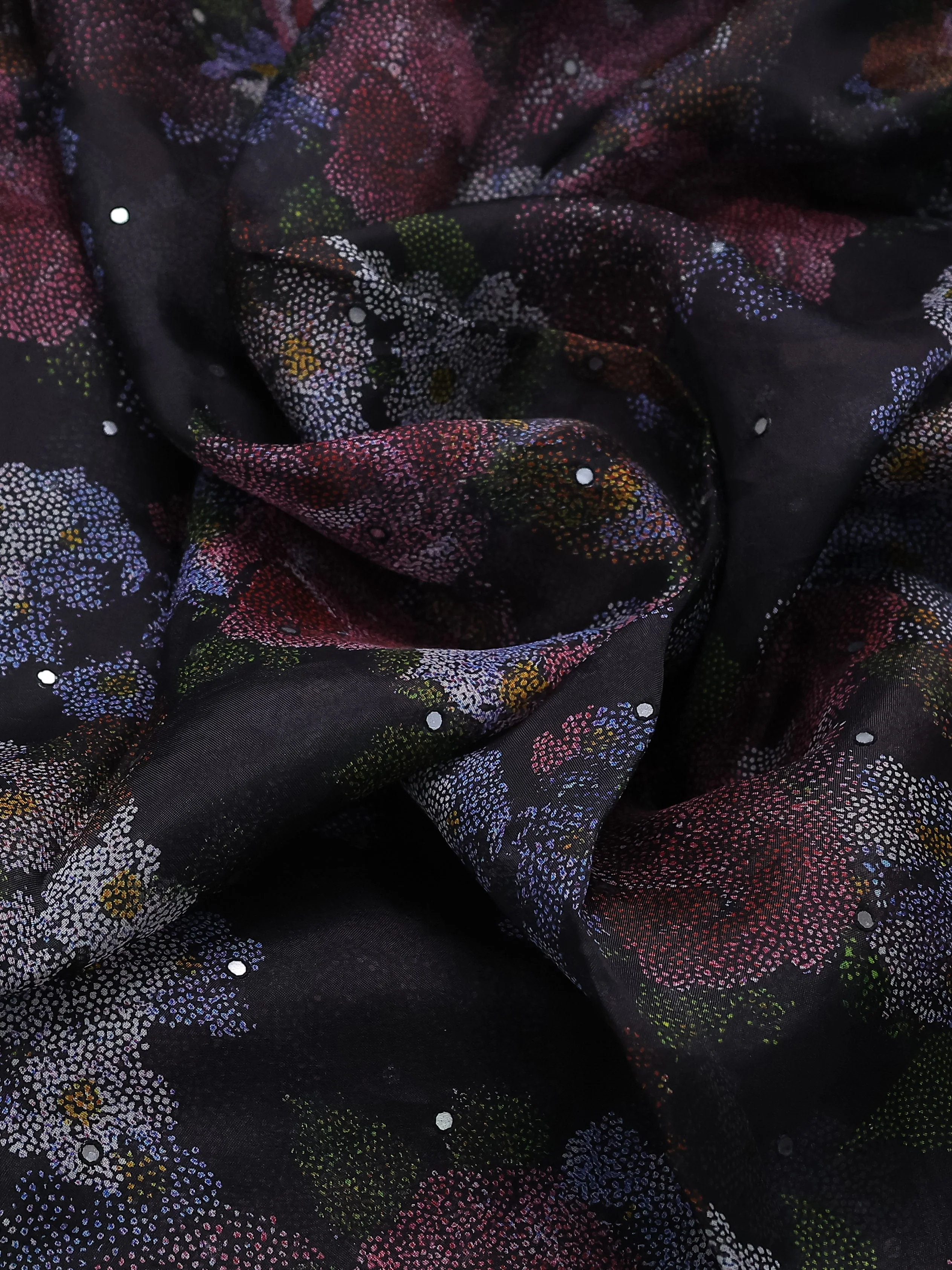 Black Organza Silk Saree - Image 3