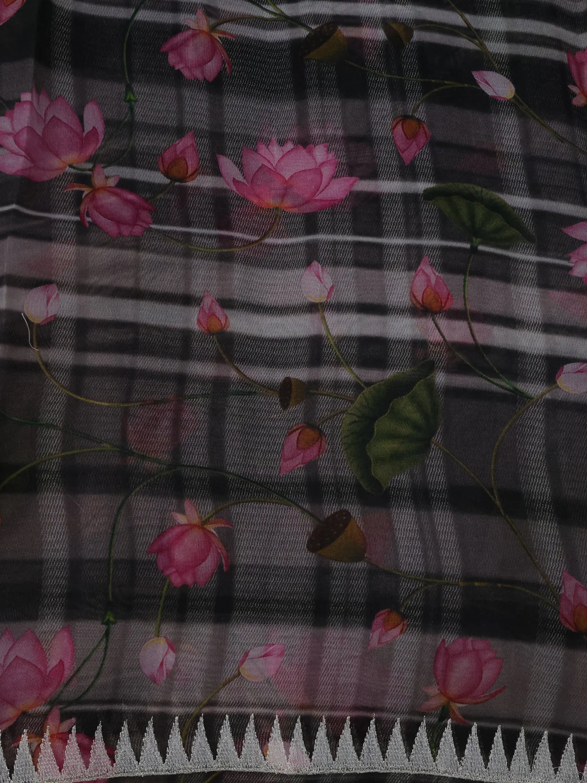 Black Organza Silk Saree - Image 4