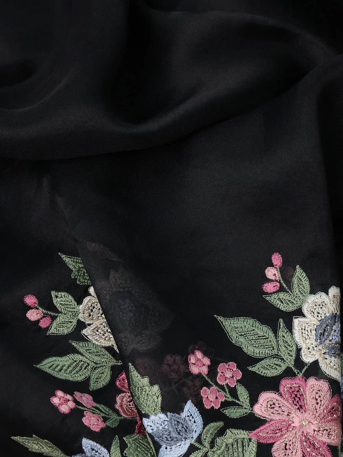 Black Organza Silk Saree - Image 3