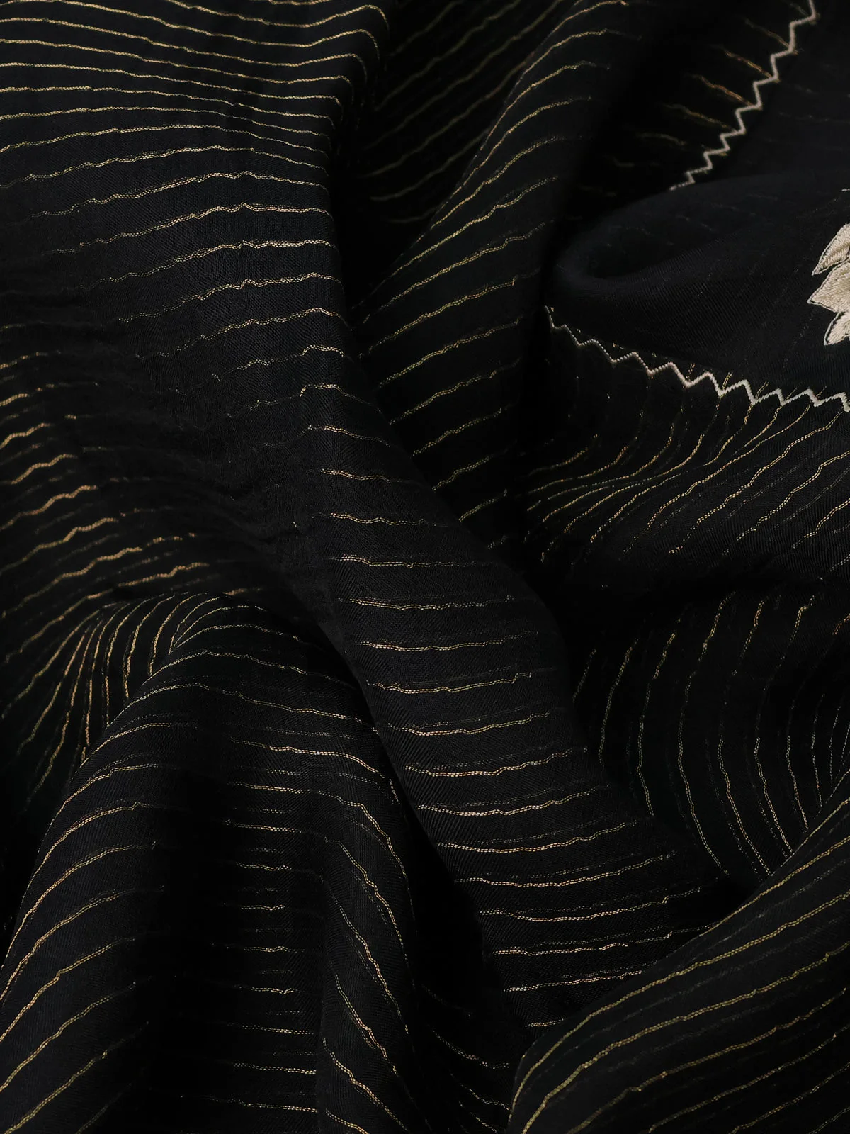 Black Organza Silk Saree - Image 3