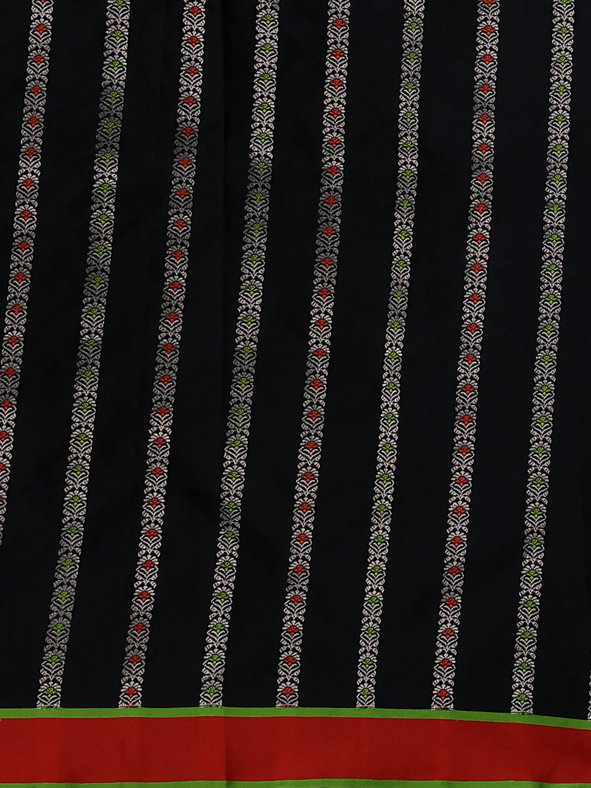 Black - Red Banarasi Mushru Silk Saree - Image 4