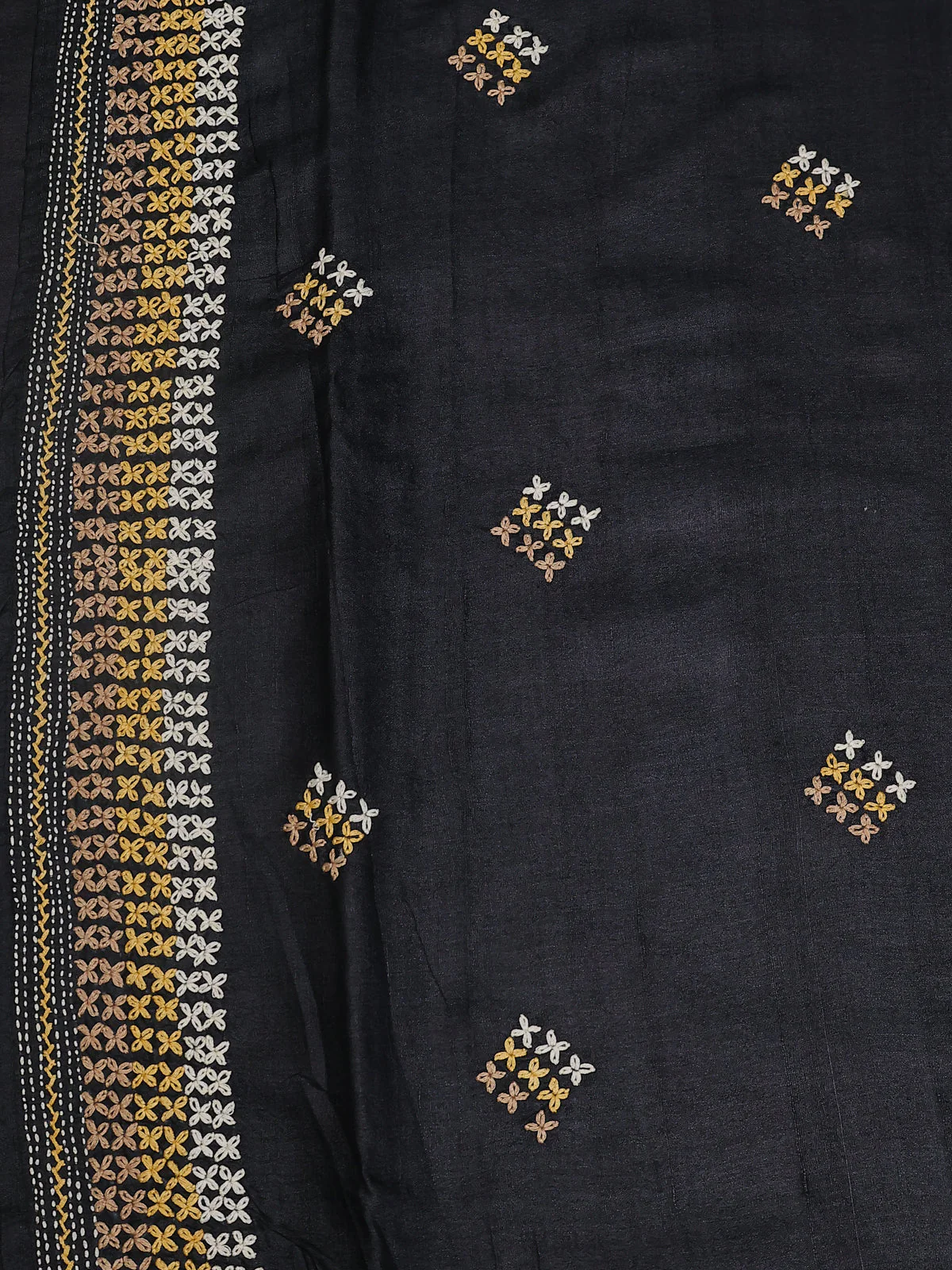 Black Tussar Silk Saree - Image 4