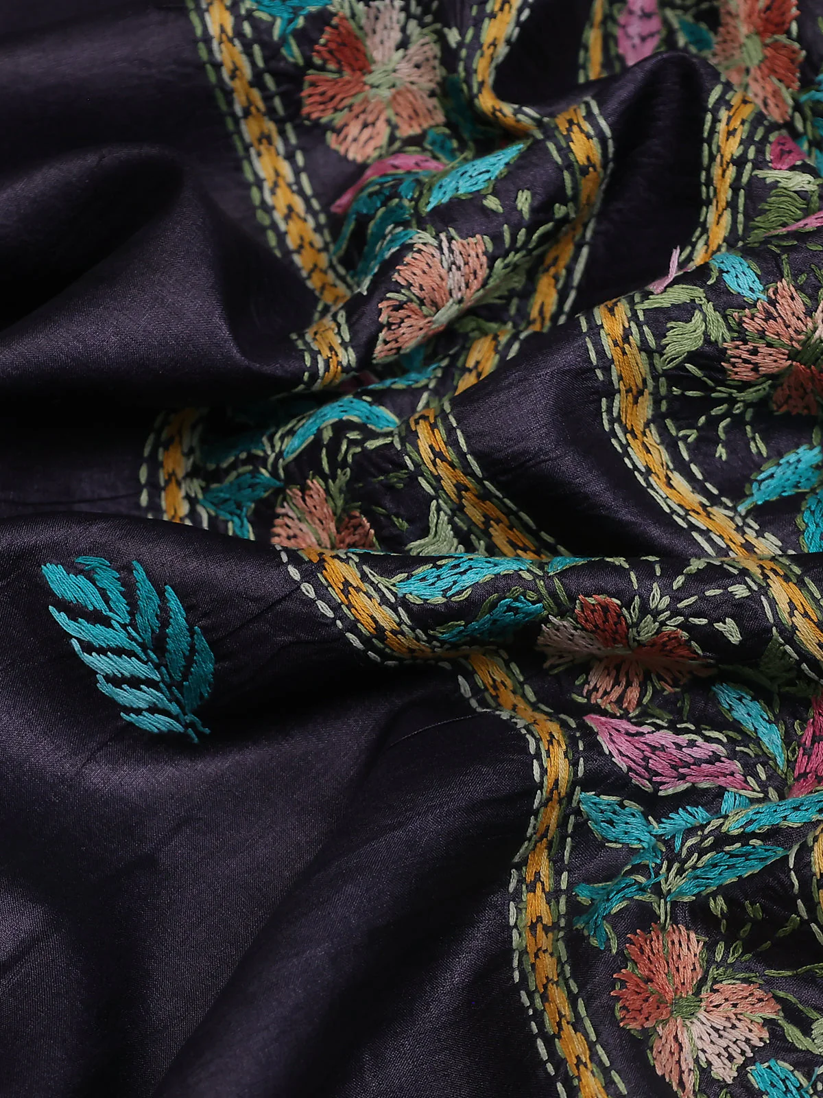 Black Tussar Silk Saree - Image 3