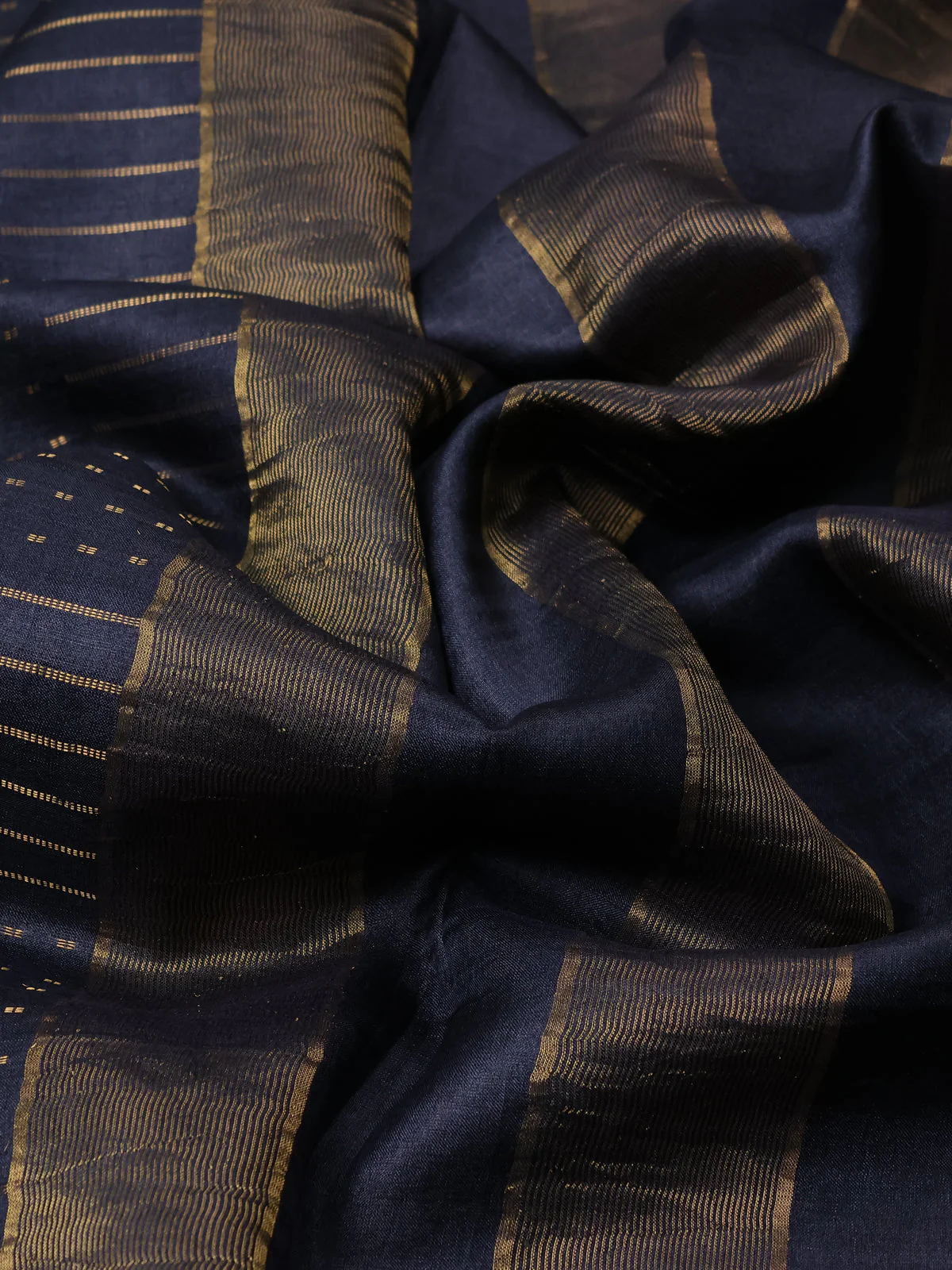 Black Tussar Silk Saree - Image 3
