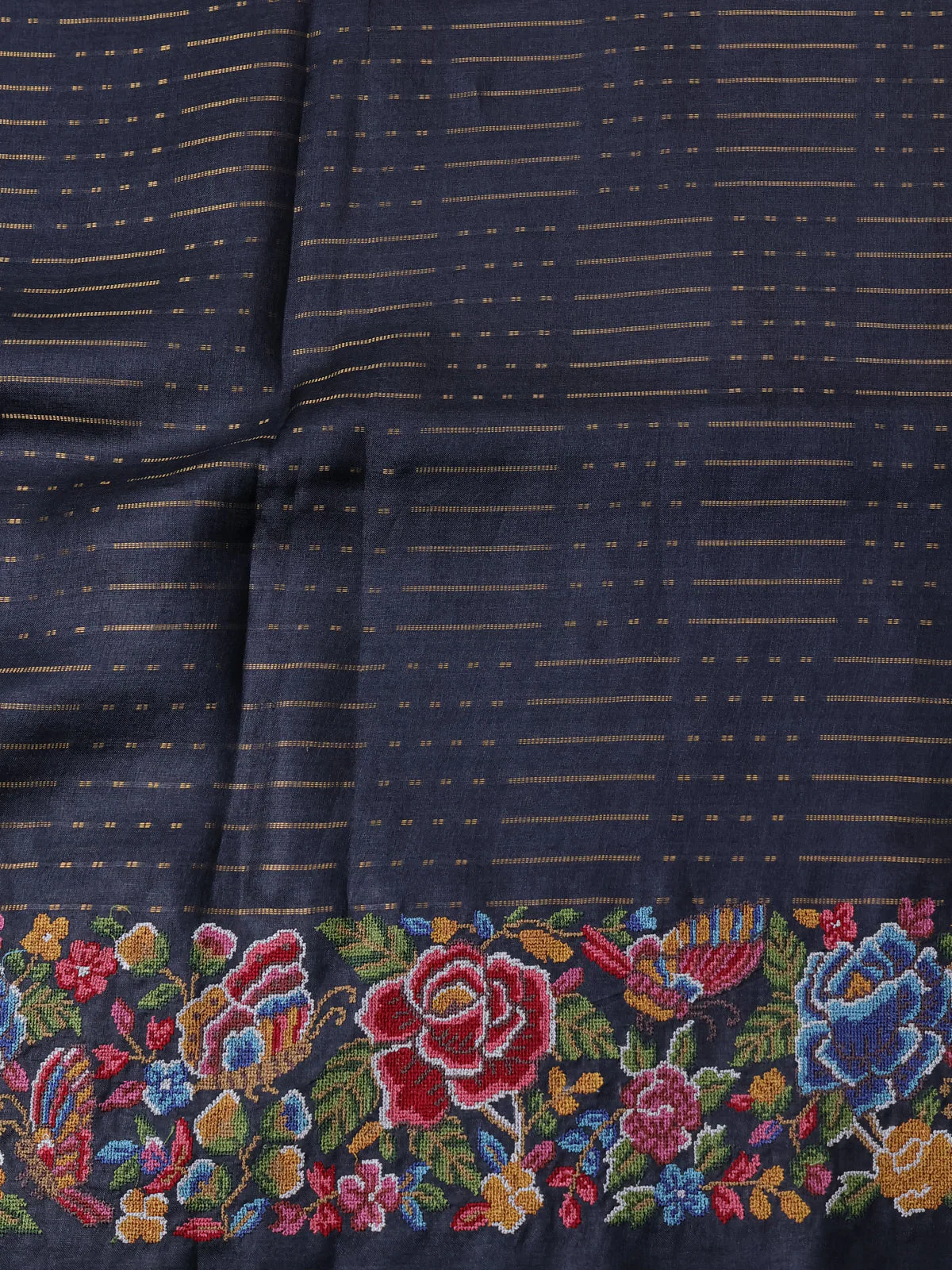 Black Tussar Silk Saree - Image 4