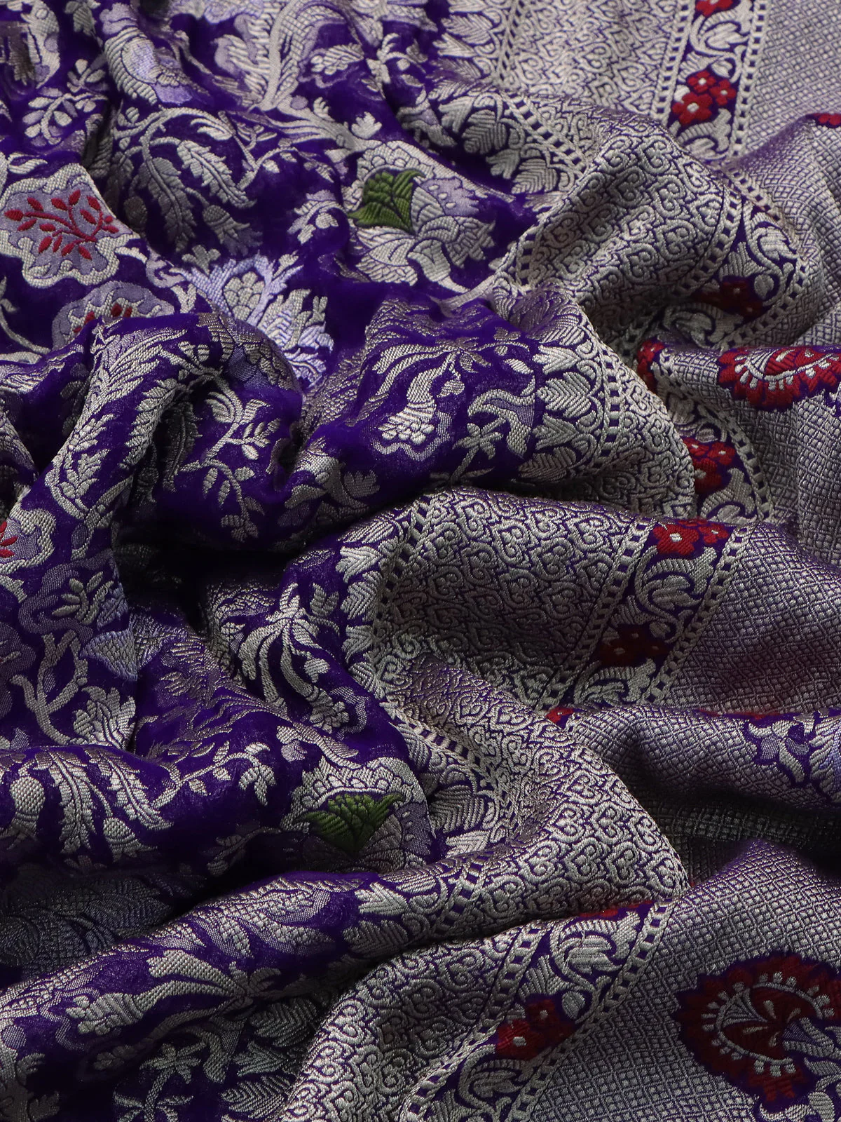Blue Banarasi Georgette Saree - Image 3
