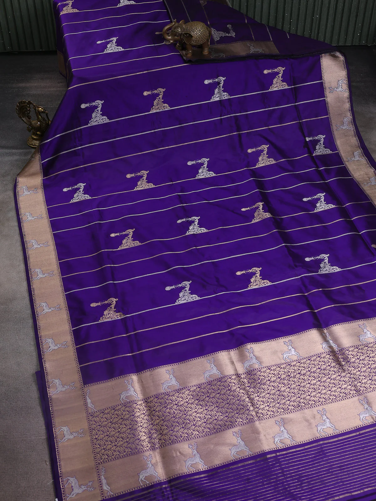 Blue Banarasi Silk Saree - Image 2