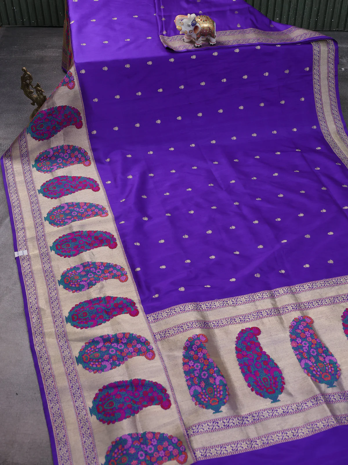 Blue Banarasi Silk Saree - Image 2