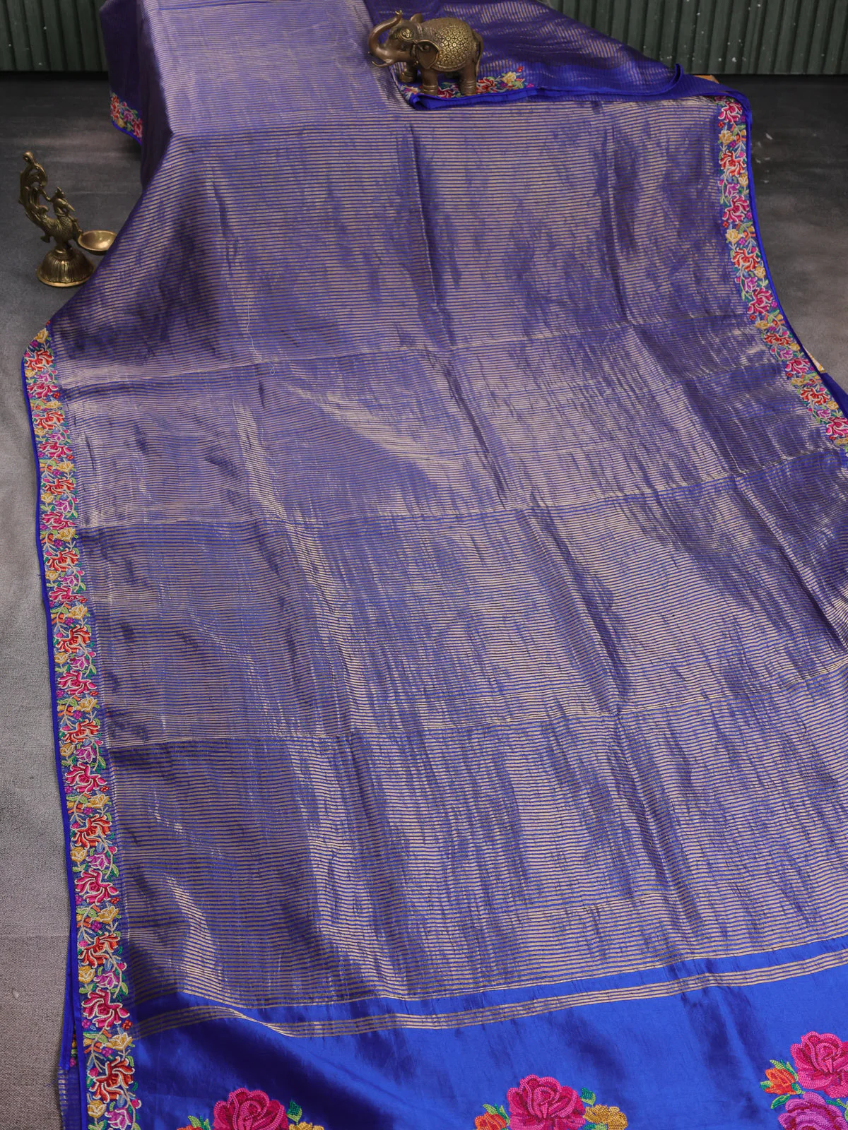 Blue Banarasi Silk Saree - Image 2