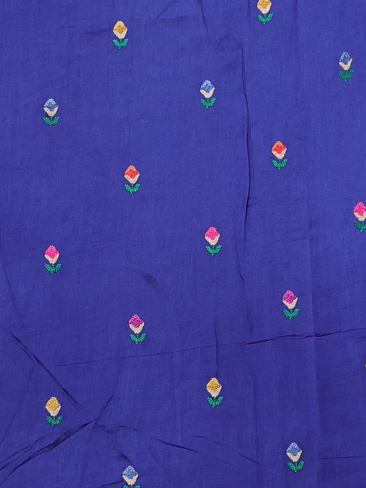 Blue Banarasi Silk Saree - Image 3