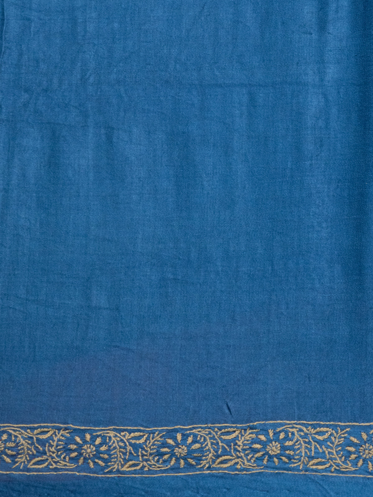 Blue Gajji Silk With Tie & Dye Buttas And Kutch Embroidery - Image 5