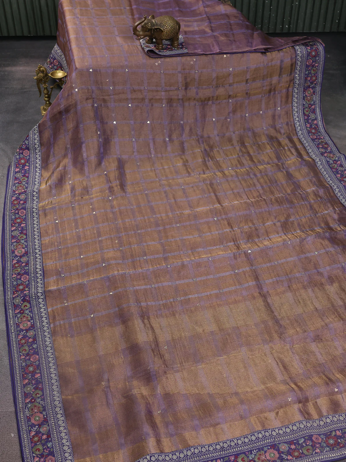 Blue Tissue Silk Saree - Image 2