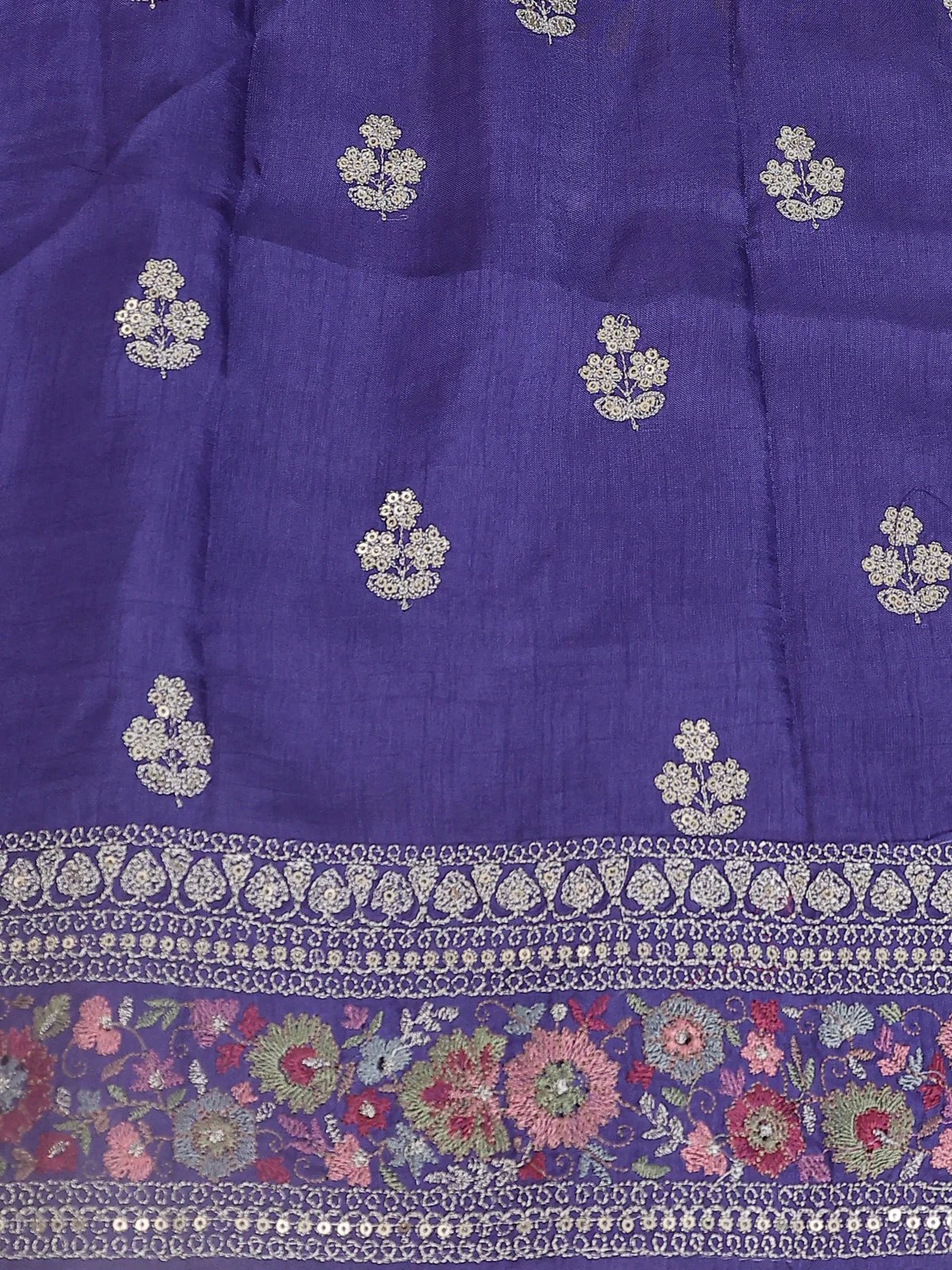 Blue Tissue Silk Saree - Image 4