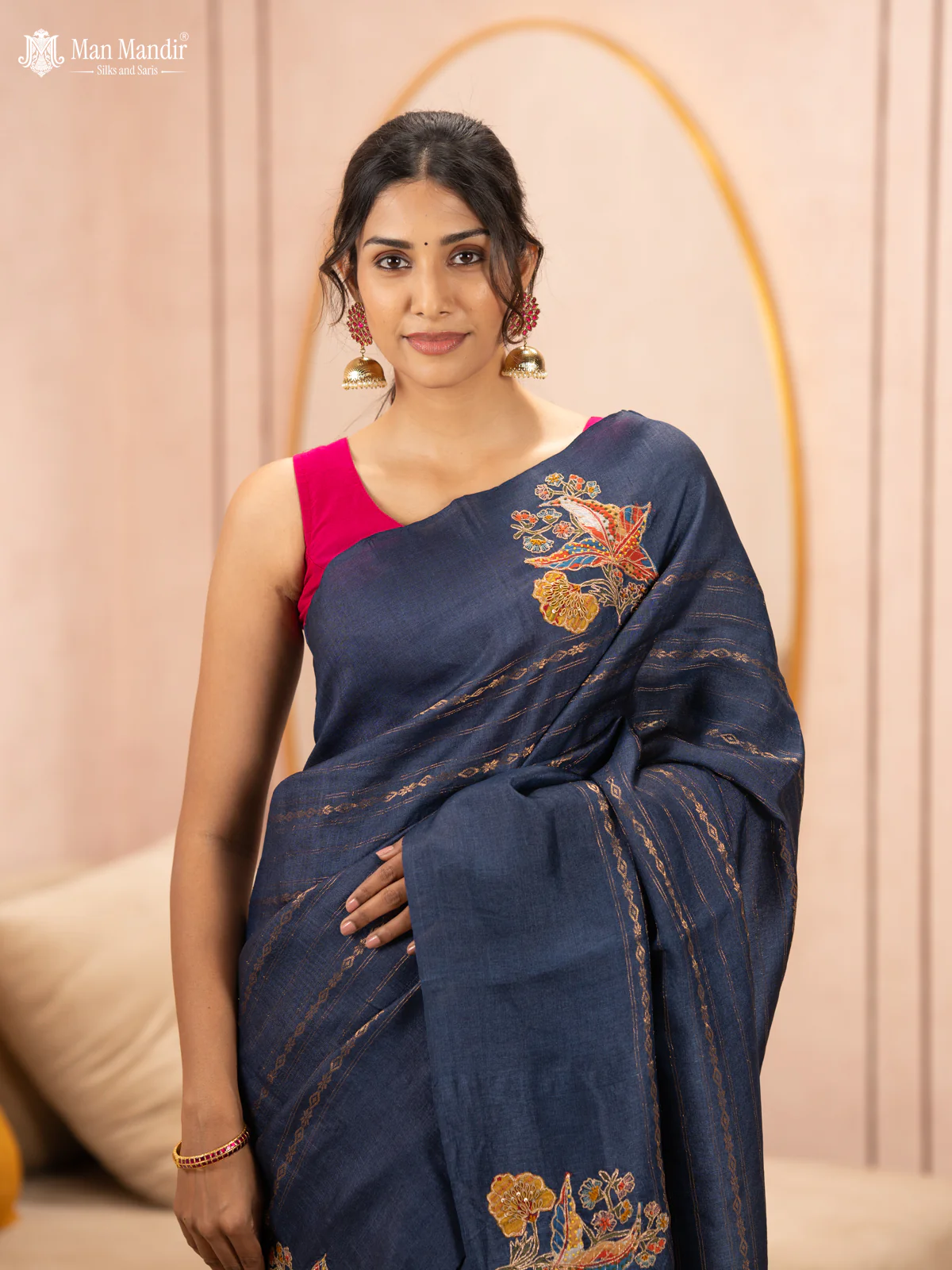 Blue Tussar Silk Saree - Image 2