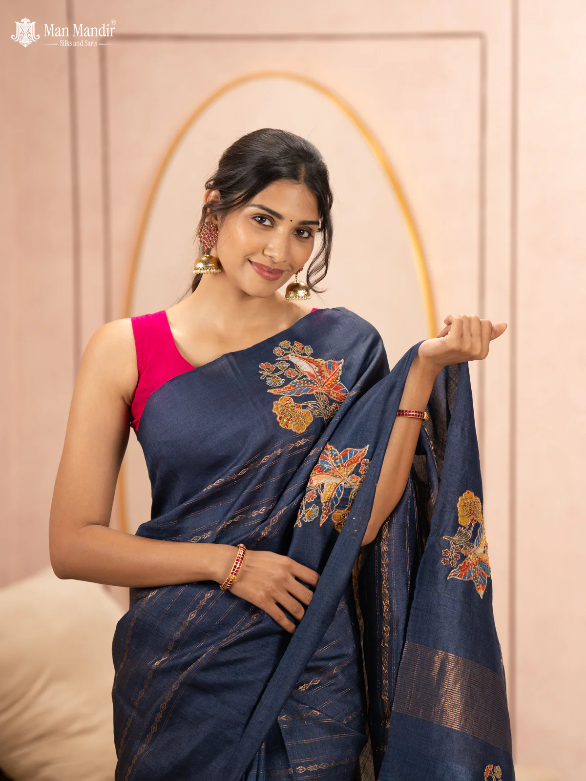 Blue Tussar Silk Saree - Image 4