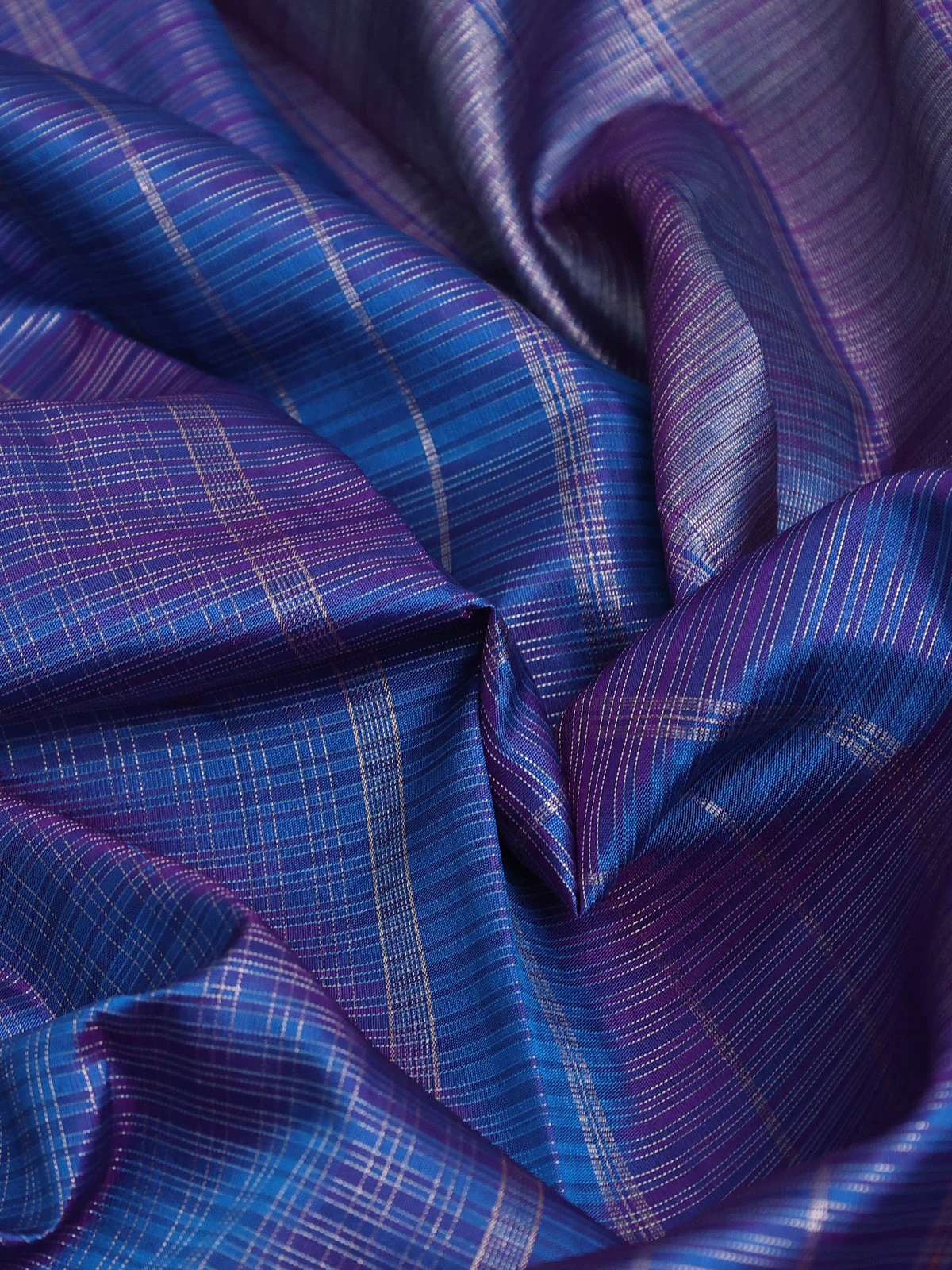 Bluish Purple Kanchipuram Silk Saree - Image 3