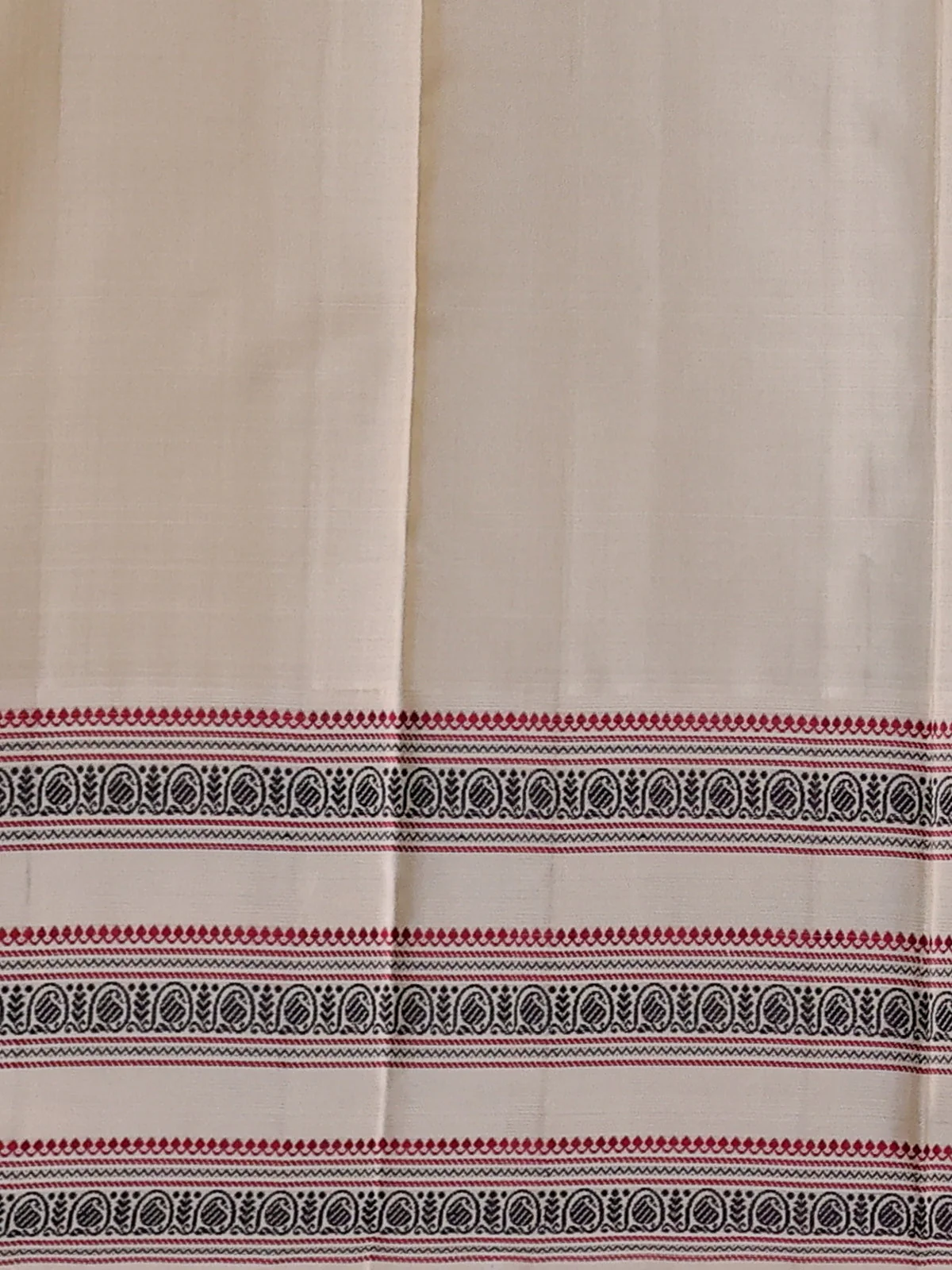 Bottle Green - Beige Kanchipuram Silk Saree - Image 4