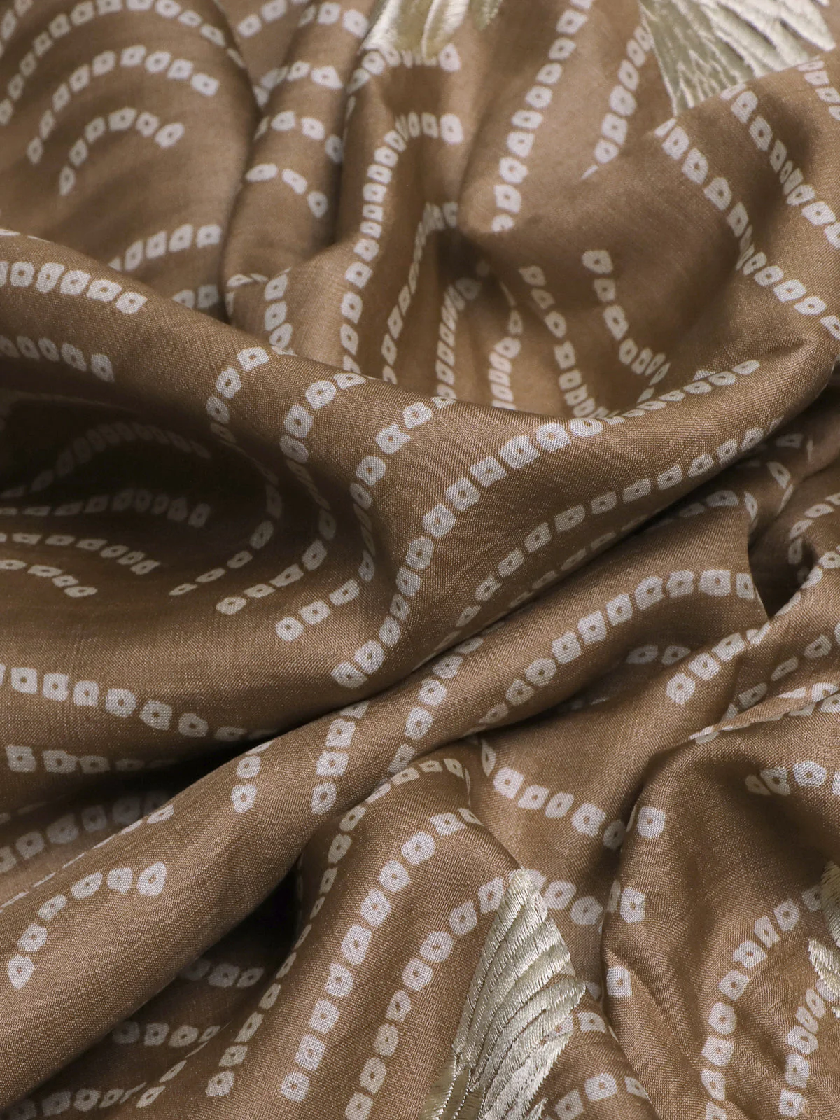 Brown Pure Tussar Silk Saree - Image 3