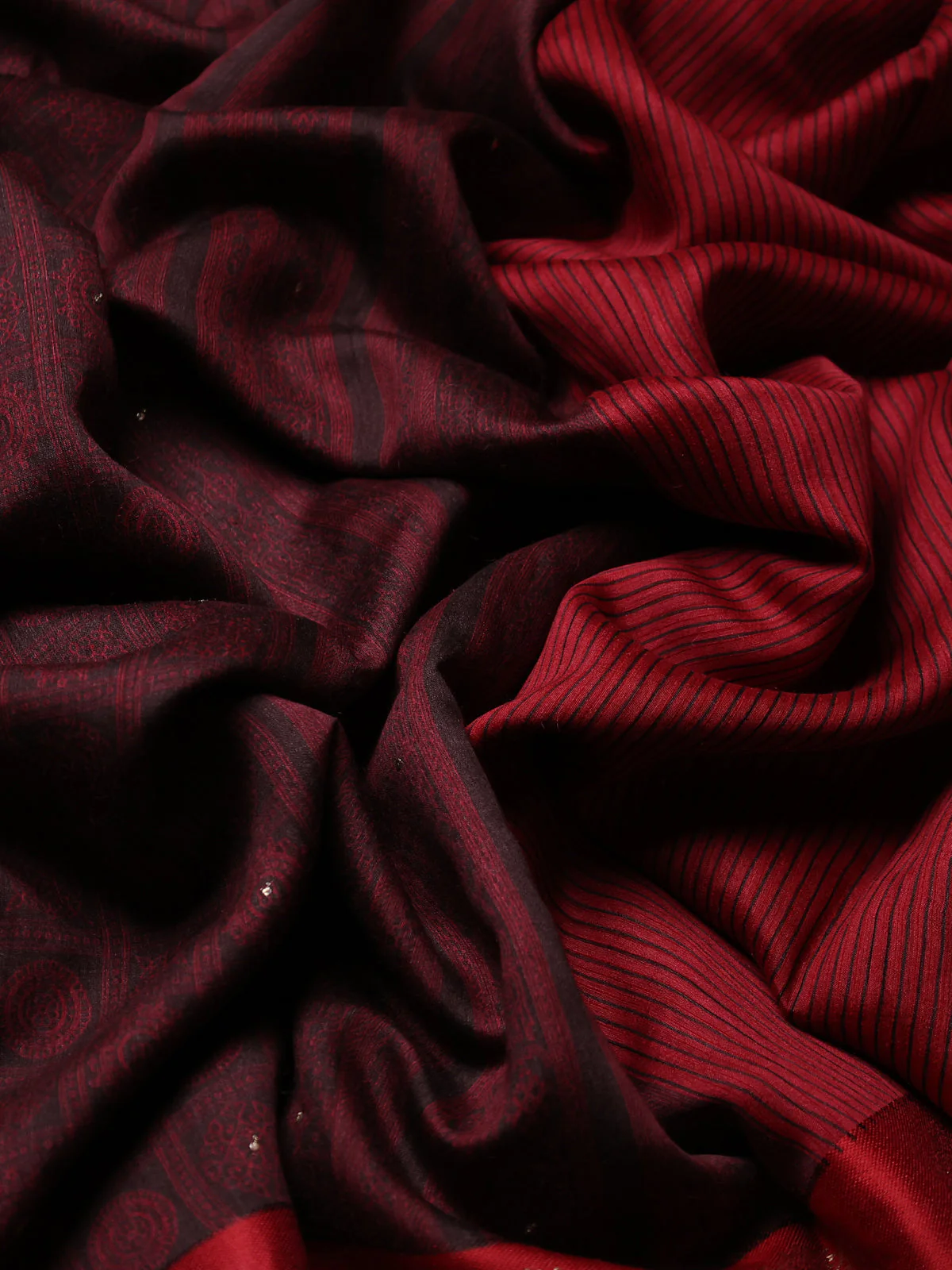 Brown-Red Tussar Silk Saree - Image 3