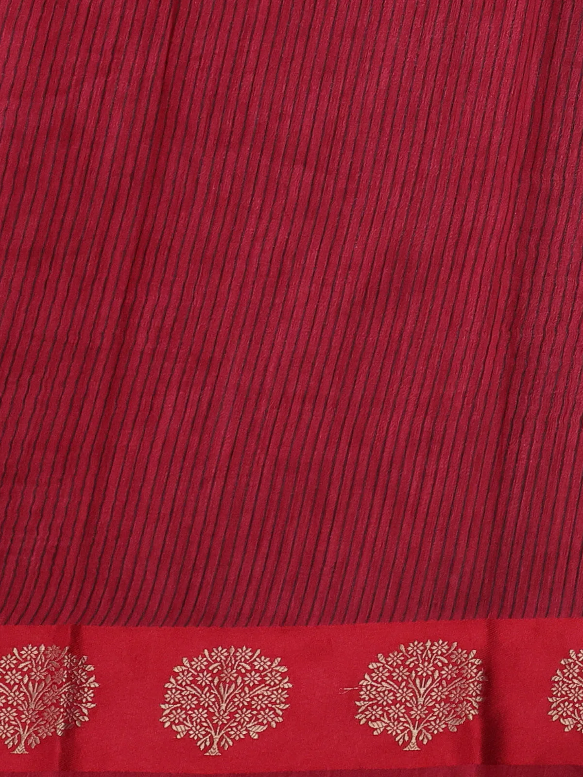Brown-Red Tussar Silk Saree - Image 4