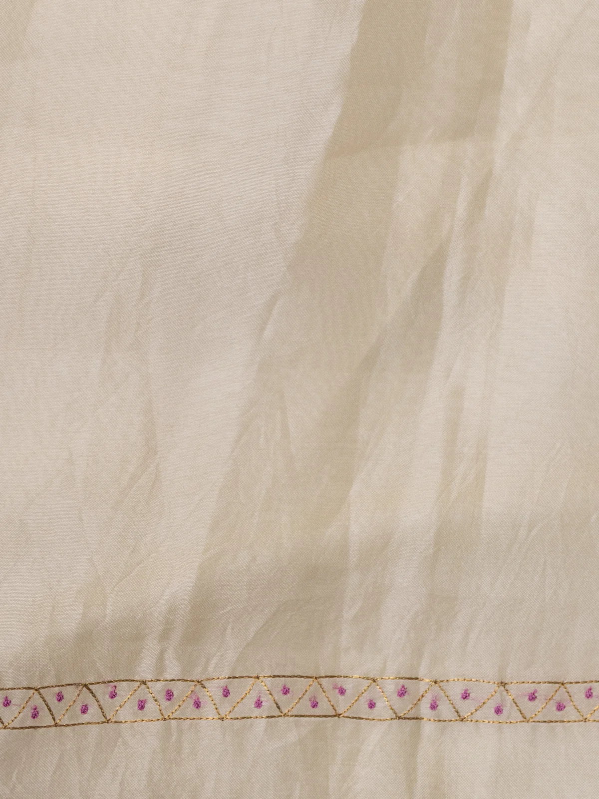 Cream Organza Unstitched Suit - Image 5
