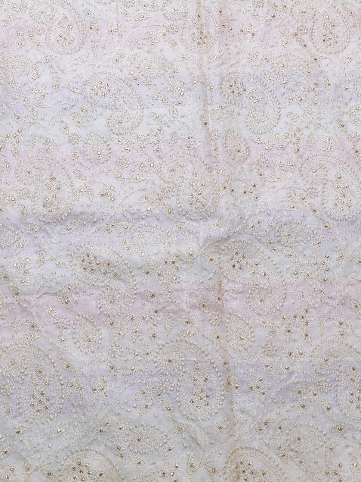 Cream-Pink Tussar Silk Saree - Image 4