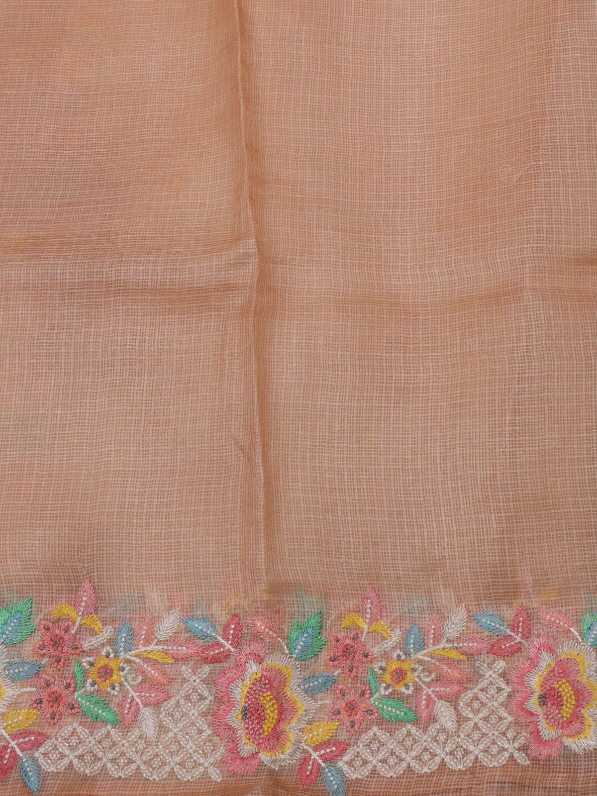 Cream-Rust Silk Kota Saree - Image 4