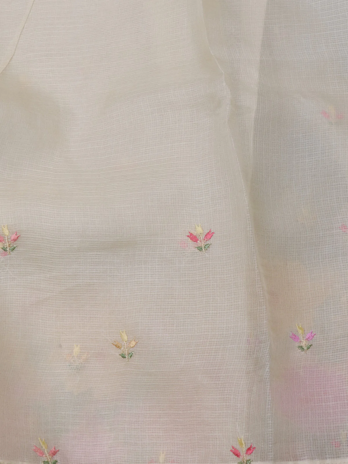Cream Silk Kota Saree - Image 4