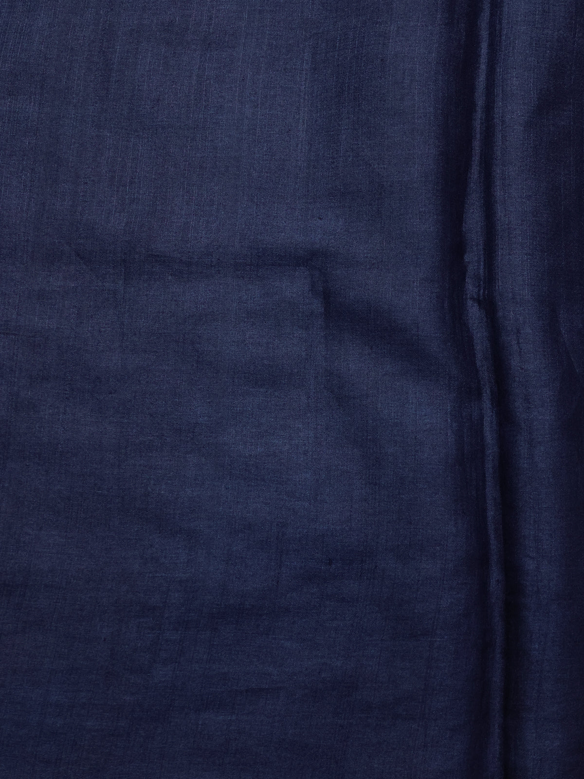 Dark Blue Tussar Silk Saree - Image 4