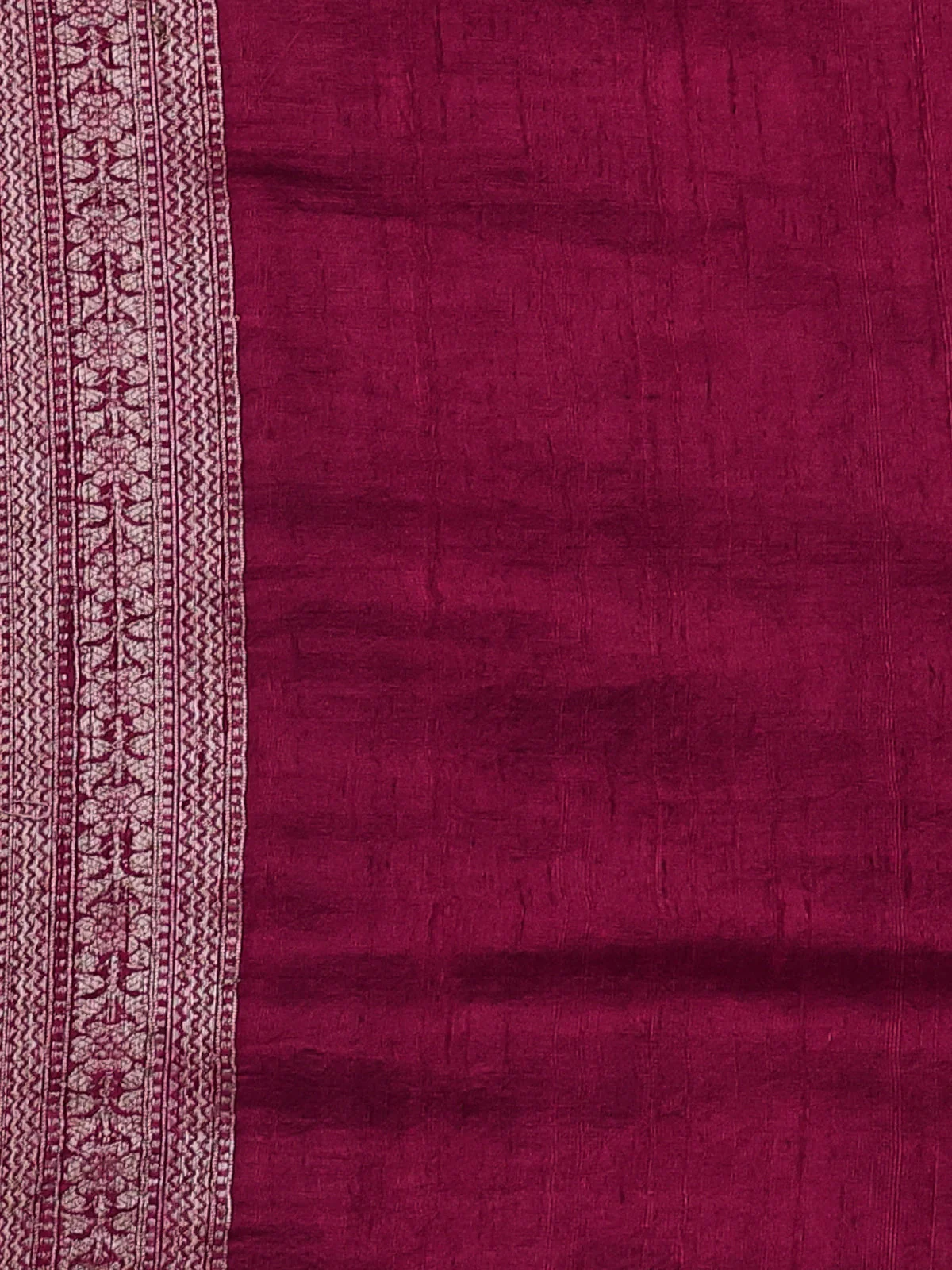 Dark Green - Dark Pink Banarasi Raw Silk Saree - Image 3