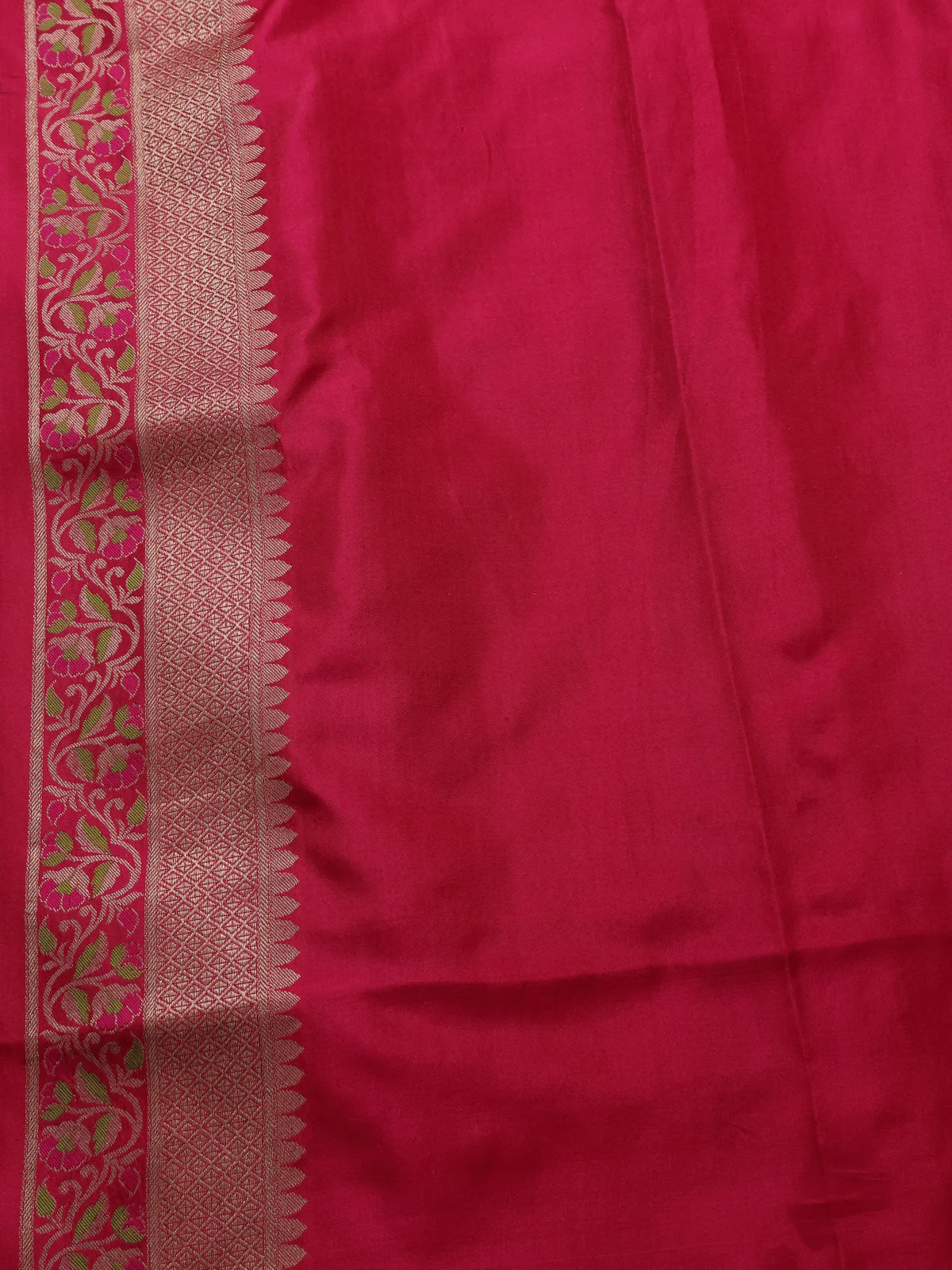 Dark Pink Banarasi Silk Saree - Image 4