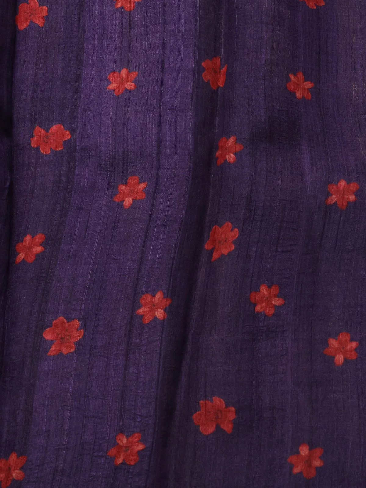 Deep Jamun Organza Tissue Tussar Silk Saree With Digital Prints - Image 4