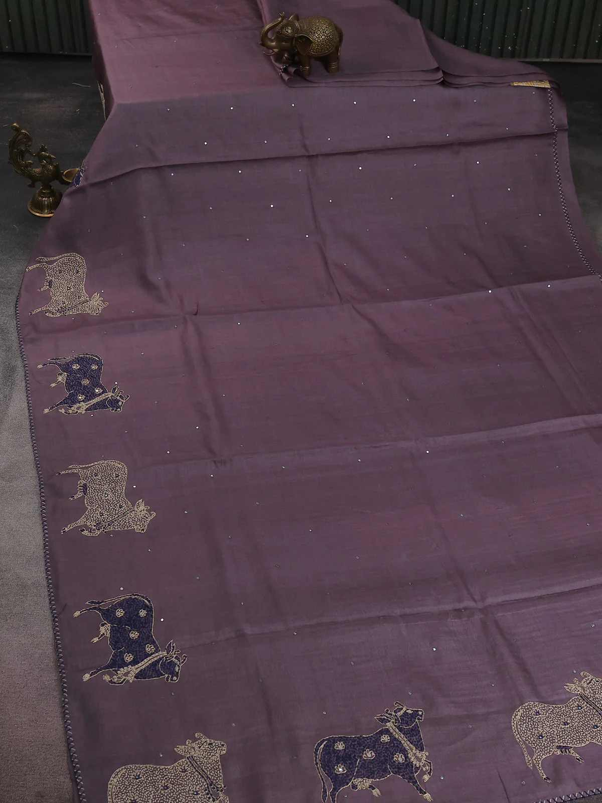 Deep Jamun Pure Tussar Silk Saree - Image 2