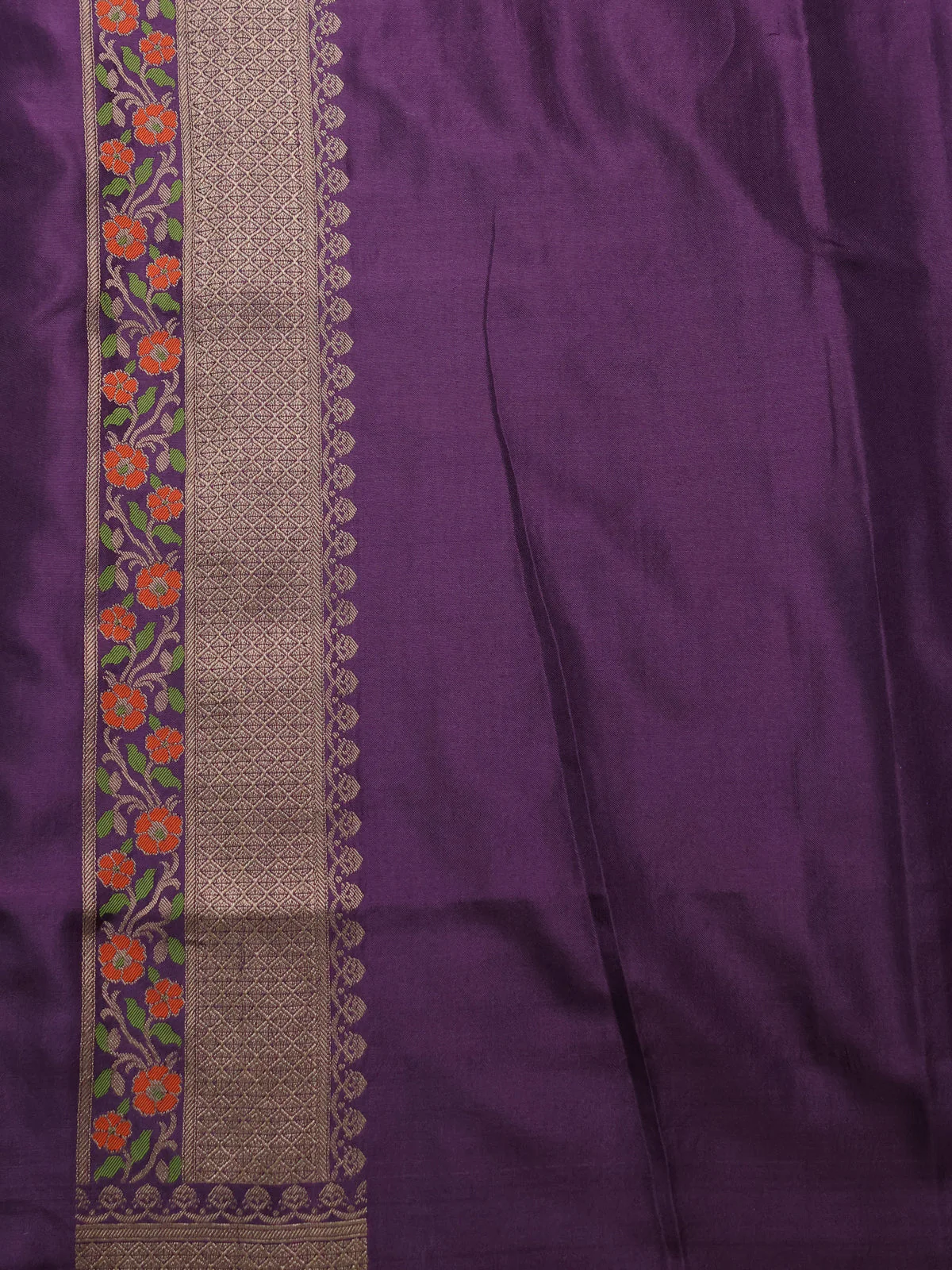 Deep Violet Banarasi Silk Saree - Image 4