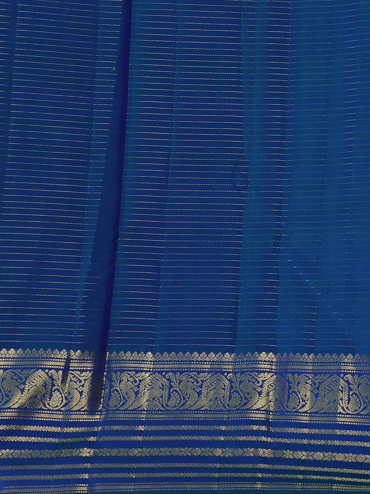 Dual Tone Royal Blue Kanchipuram Silk Saree - Image 4