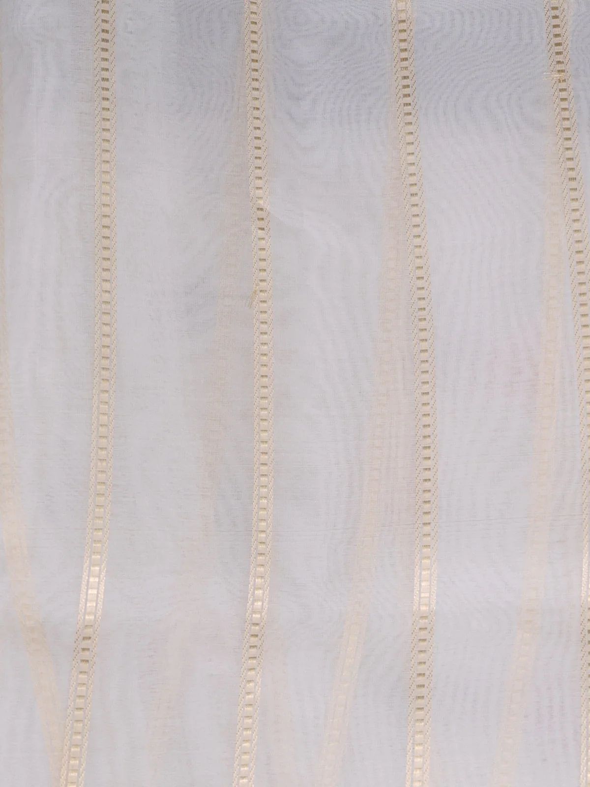 Elephant Grey - Off White Banarasi Silk Saree With Thread Weaves & Long Organza Floral Border - Image 4