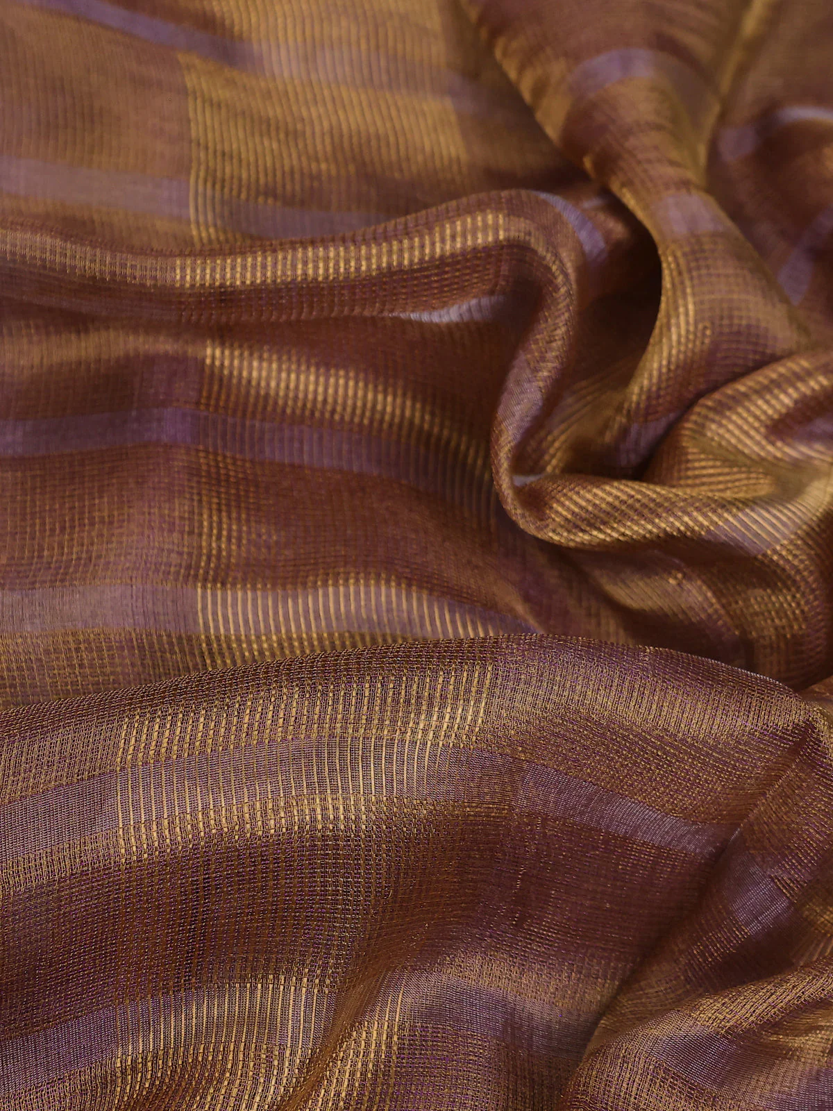 Gold-Green Tissue Silk Saree - Image 3