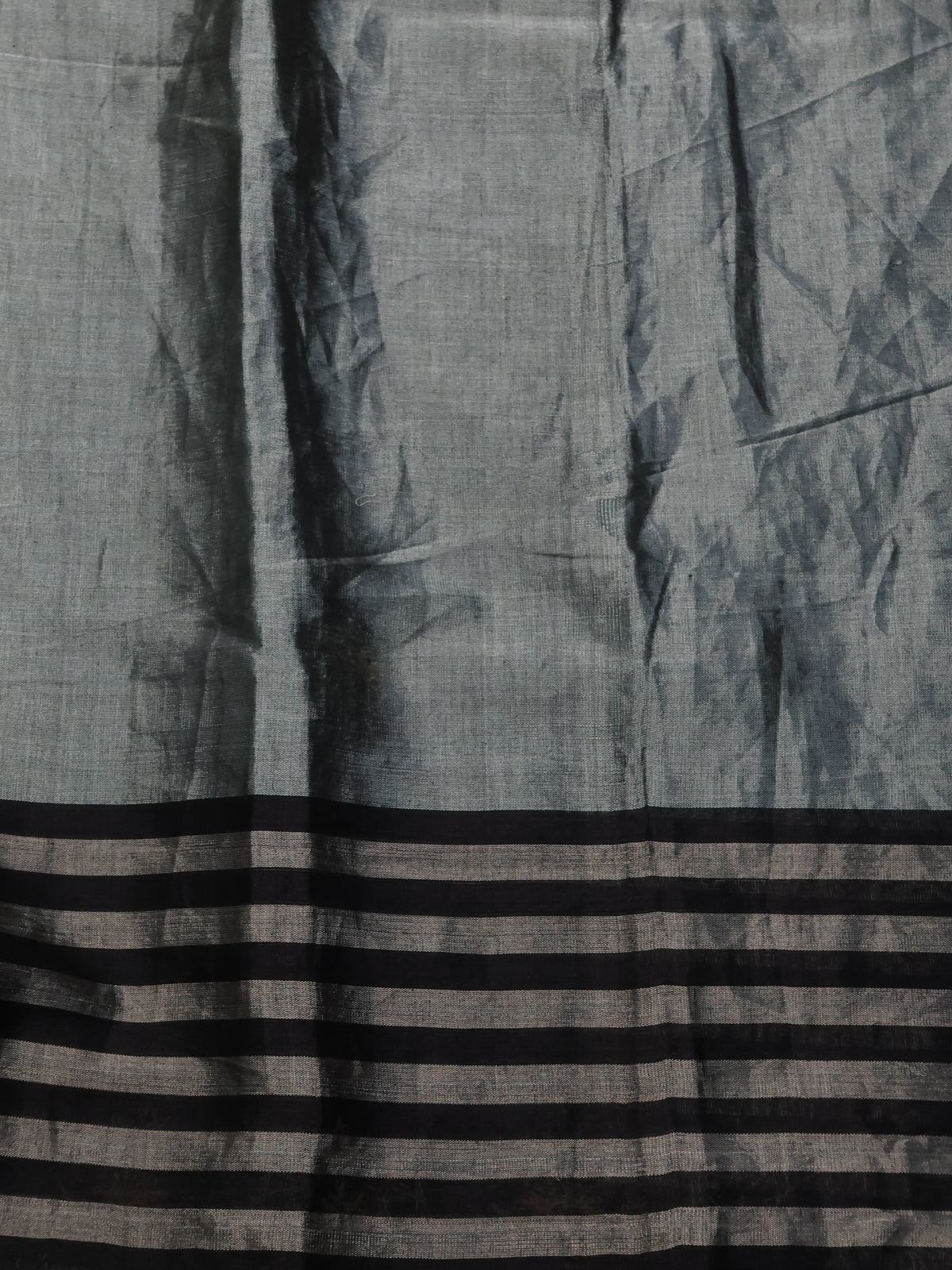 Gold-Grey Black Tissue Silk Saree With Zardosi Work - Image 4