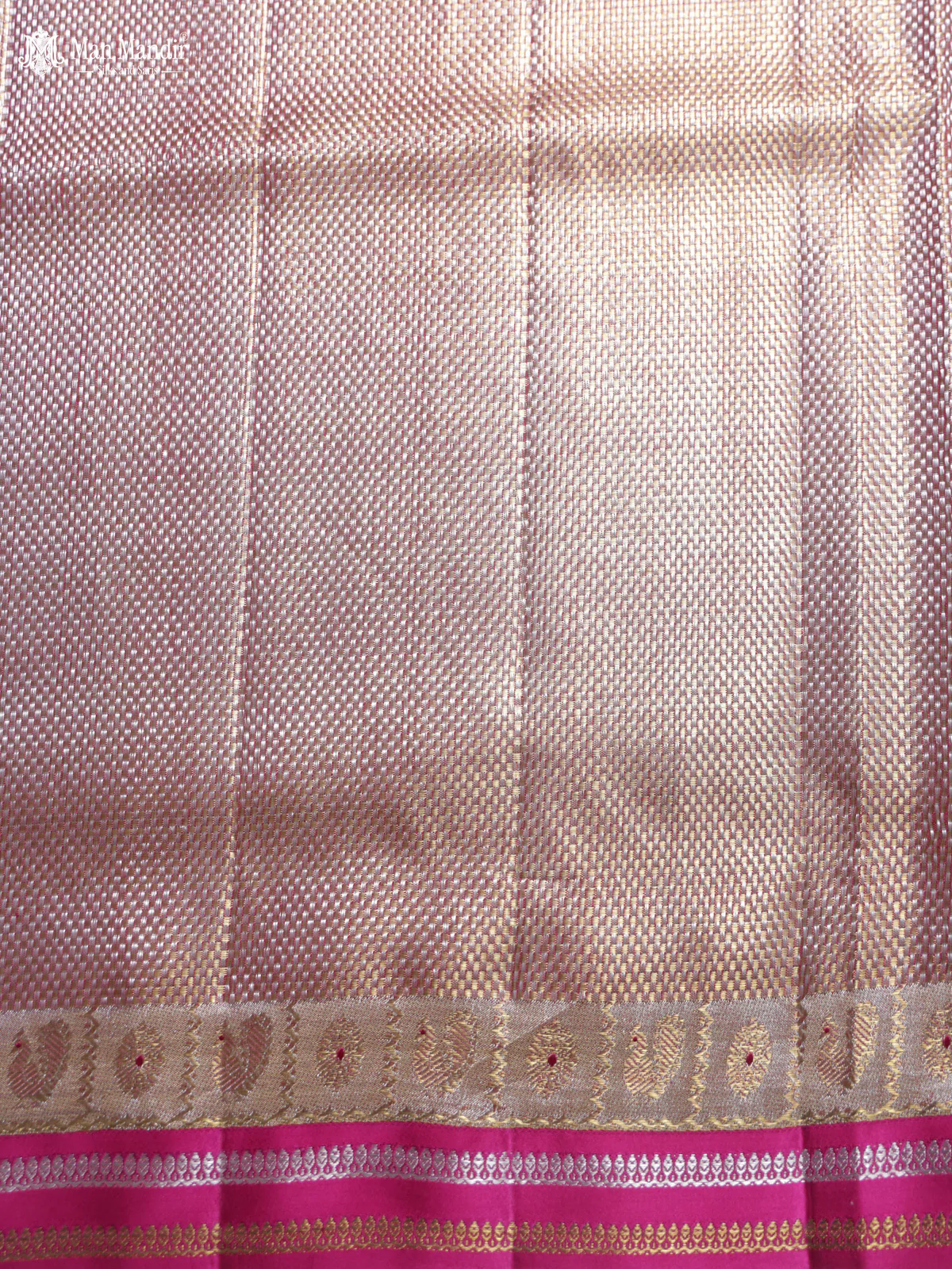 Gold-Pink Kanchipuram Tissue Silk Saree - Image 6